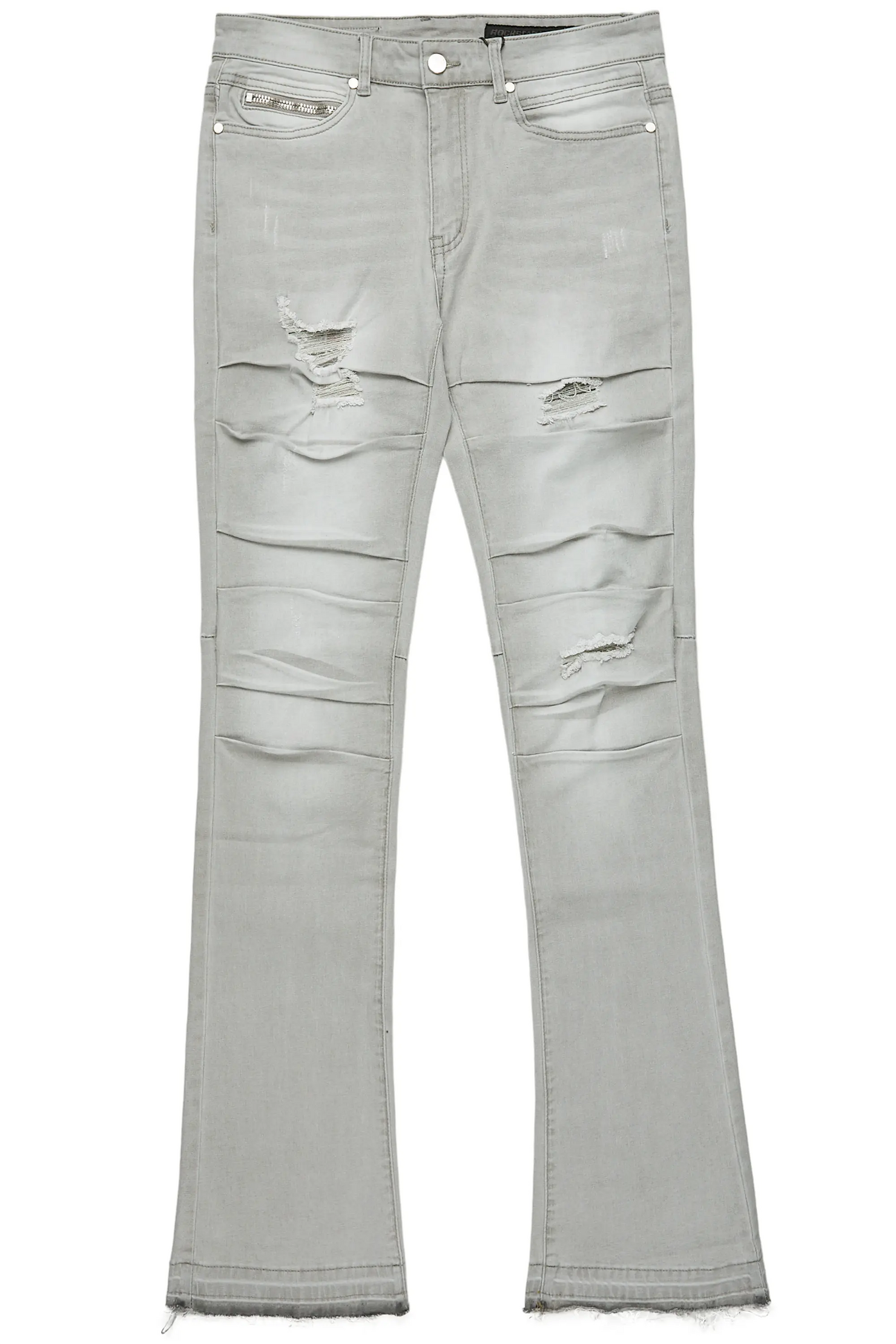 Karter Grey Stacked Flare Jean