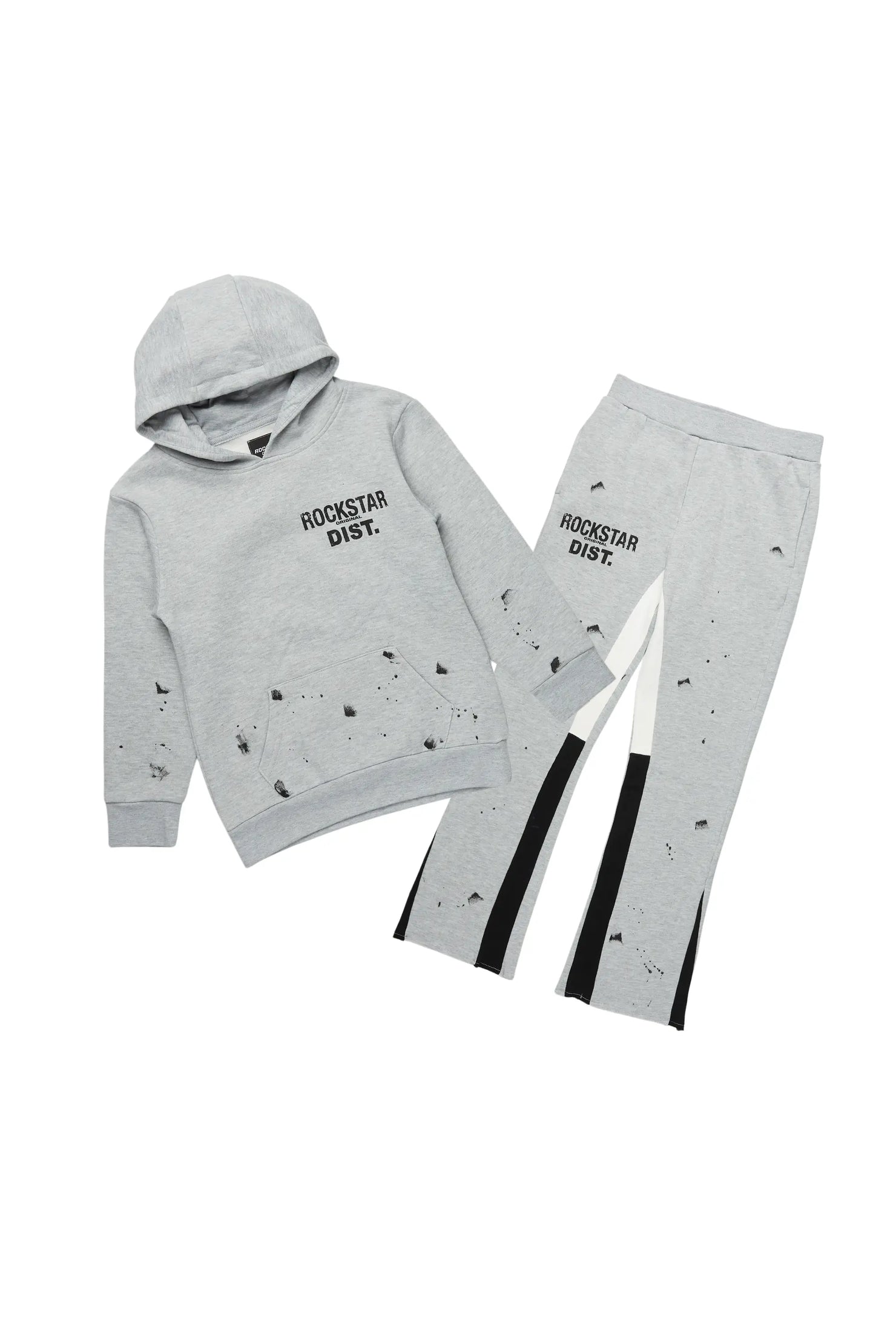 Boys Raffer Grey/Black Stacked Pant Set