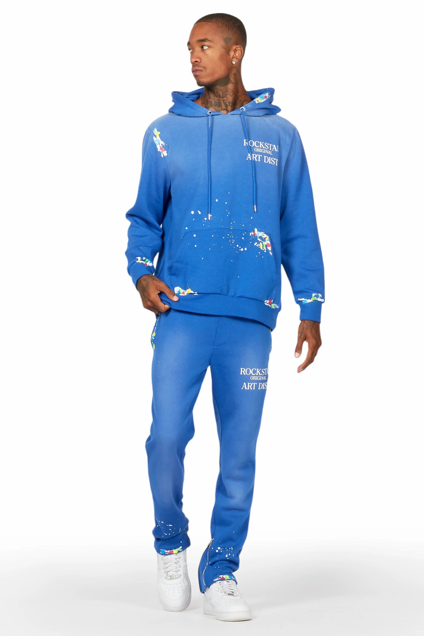 Rockstar Art Dist. Royal Graphic Hoodie Track Set