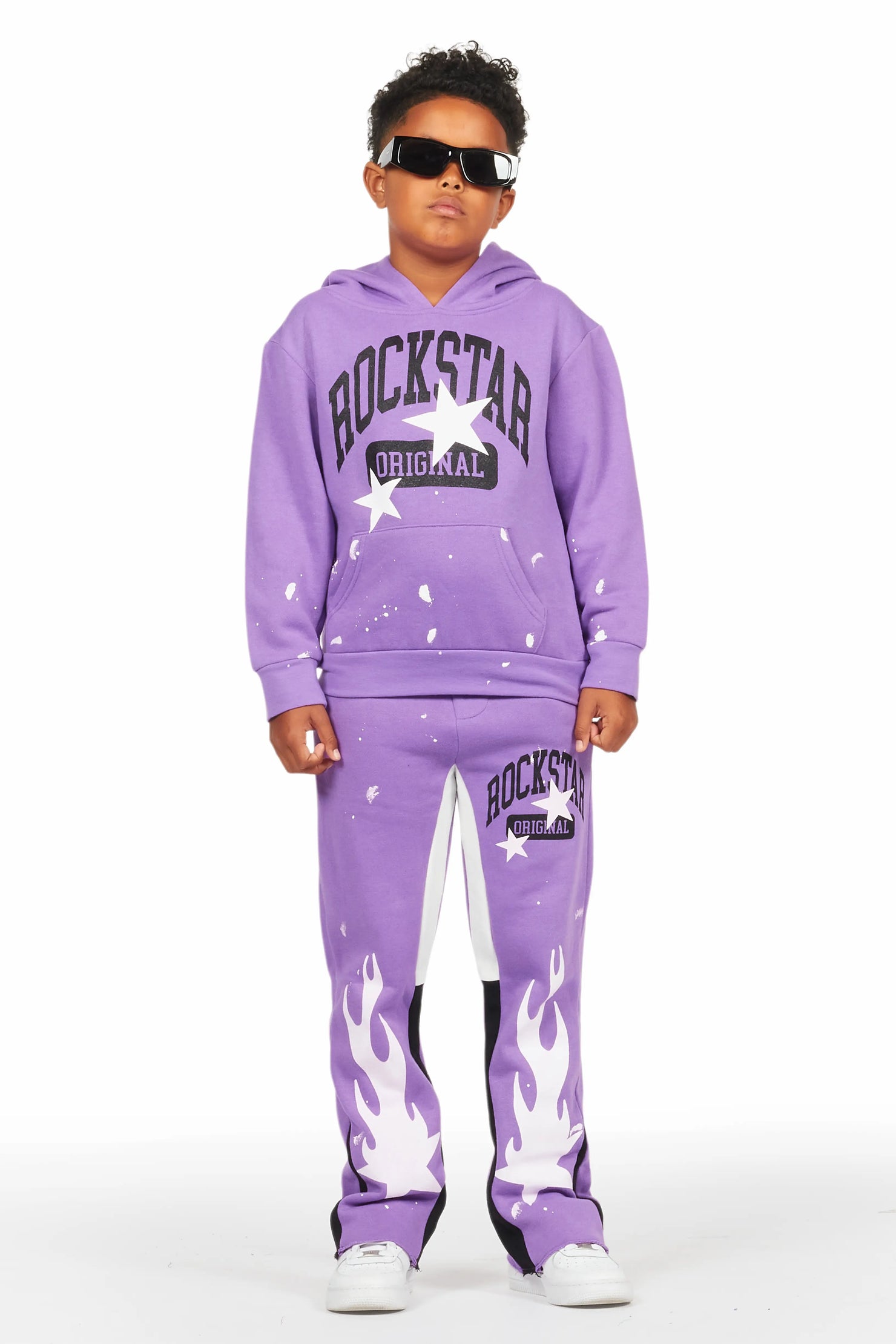 Boys Malie Purple Baggy Fit Pant Set