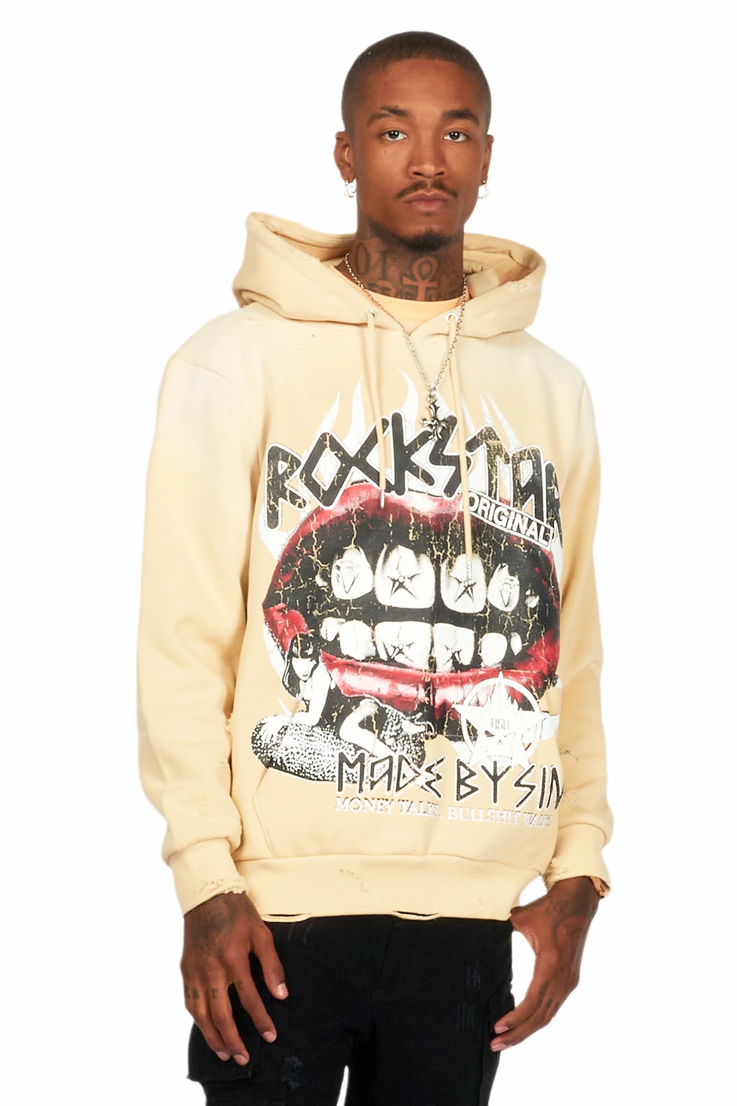 Gard Beige Graphic Hoodie