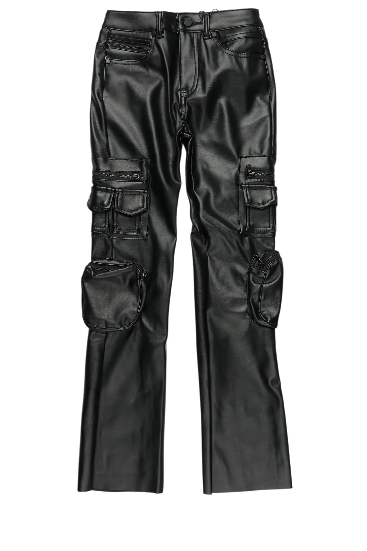 Boys Sutton Black  PU Leather Jean