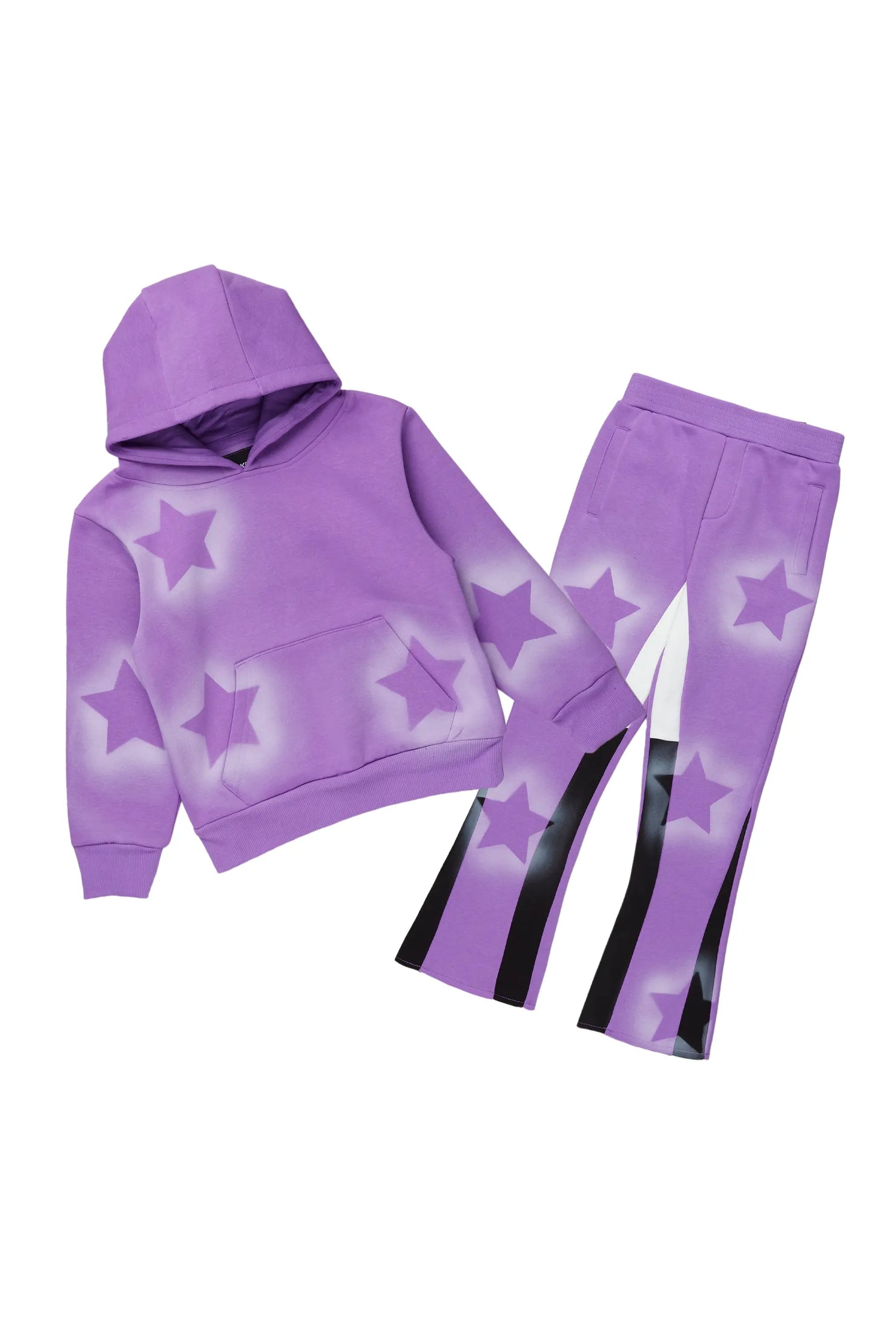 Girls Sophie Purple Stacked Pant Set