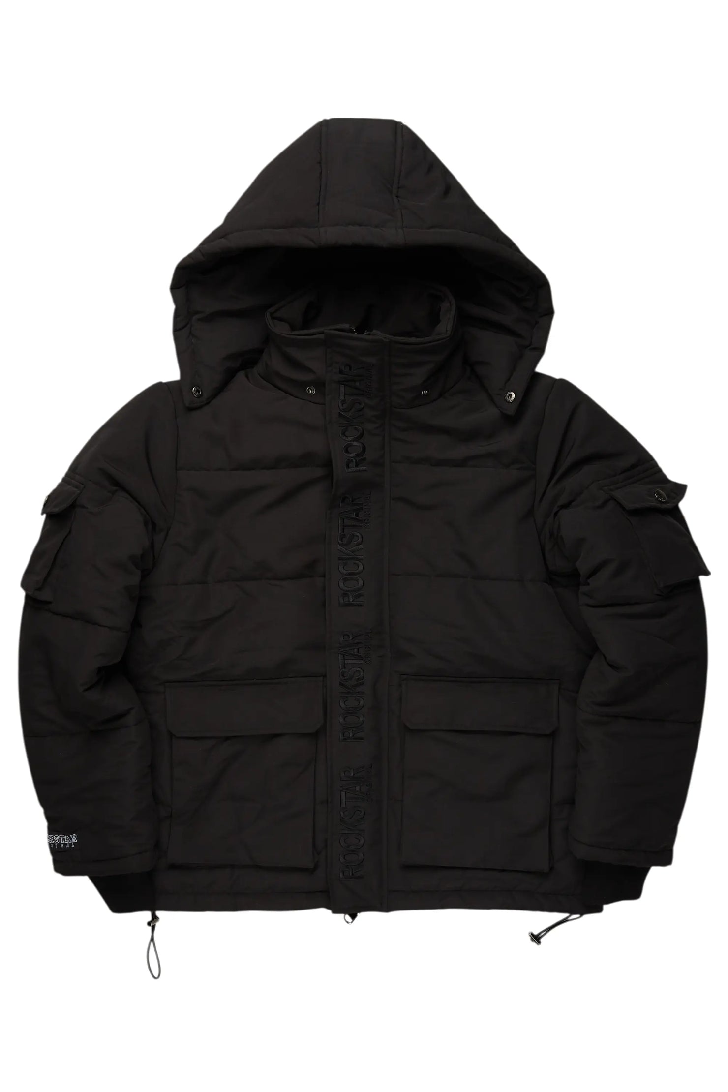 Adley Black Utility Puffer Jacket