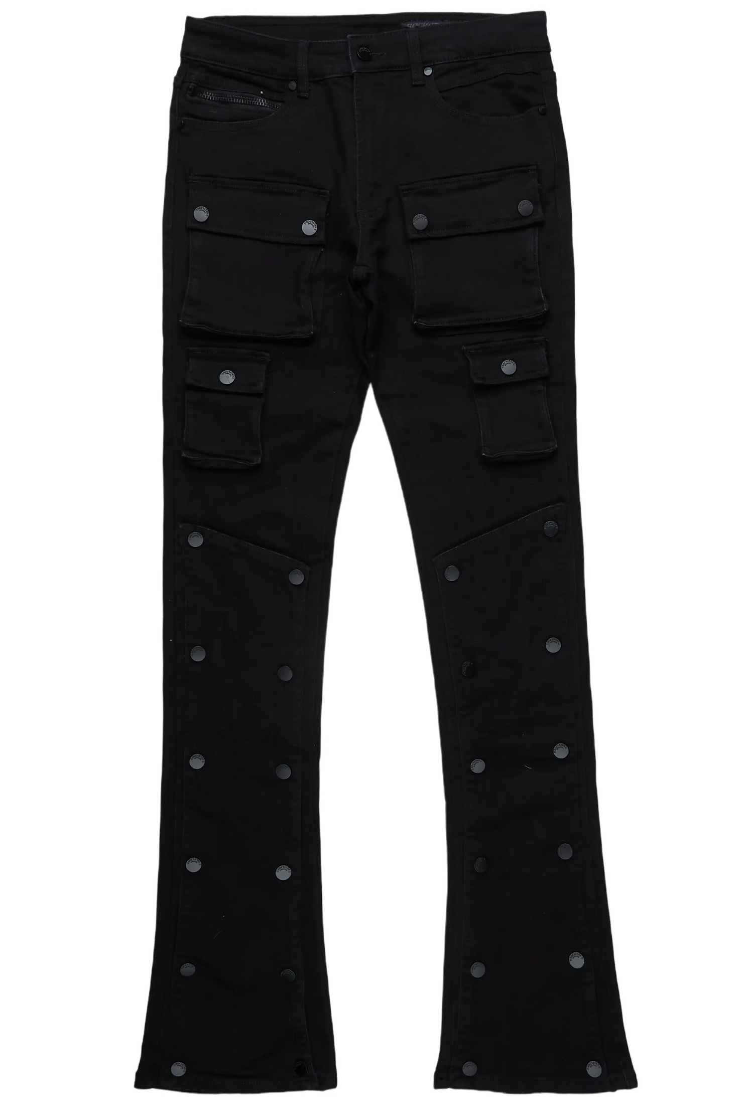 Santana Black Stacked Flare Jean