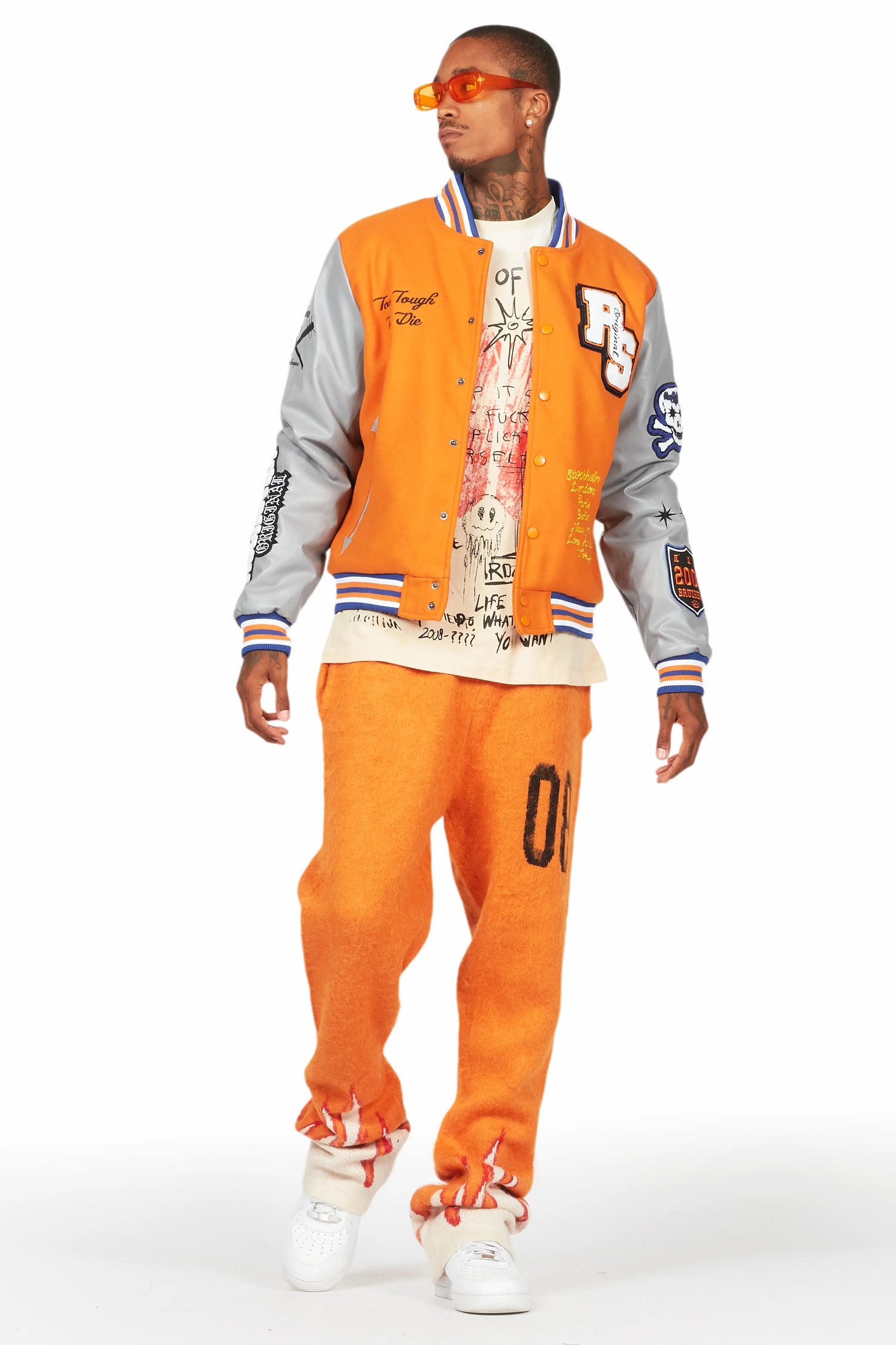 Shexter Orange Varsity Jacket