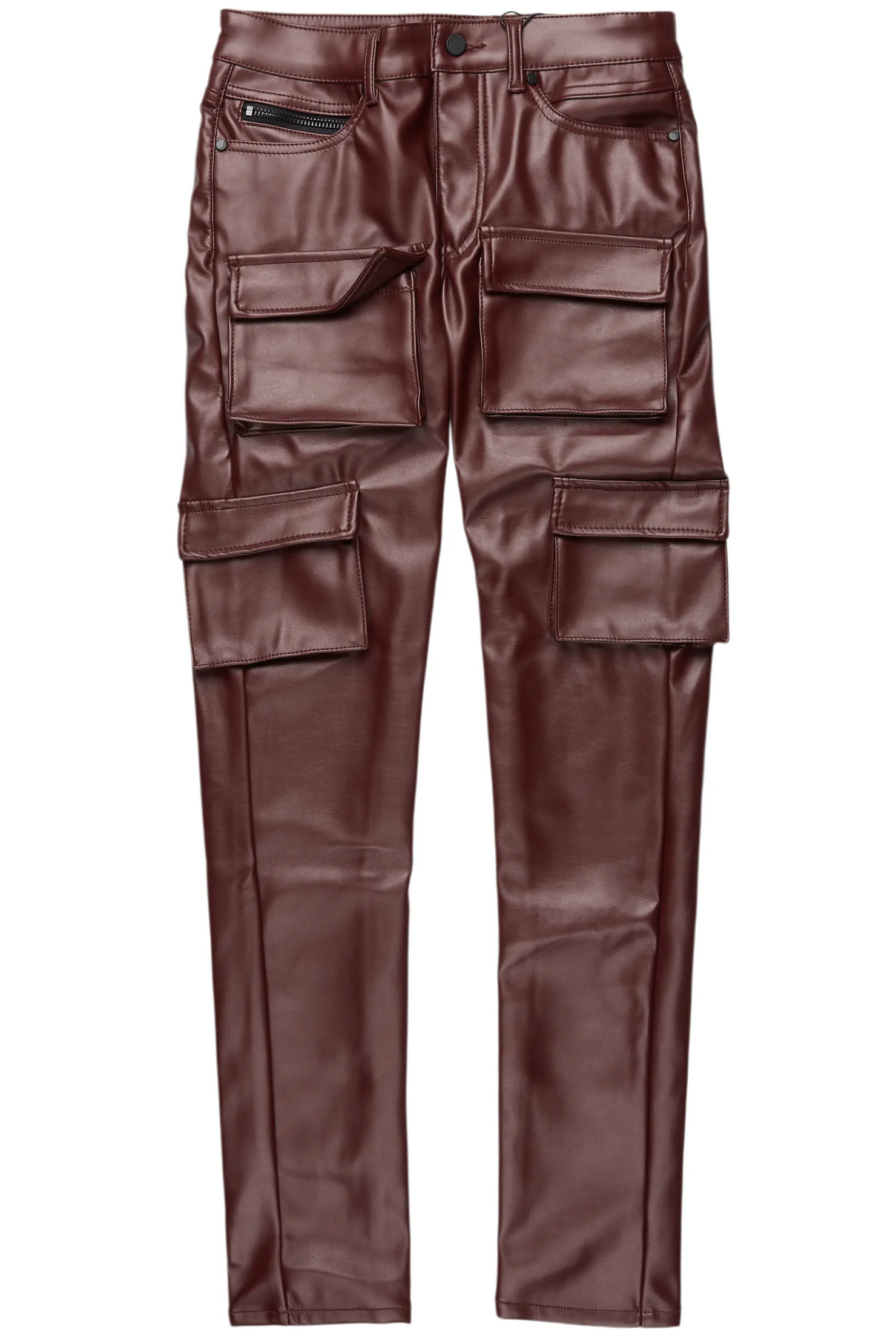 Kap Burgundy Skinny Faux Leather Fit Jean