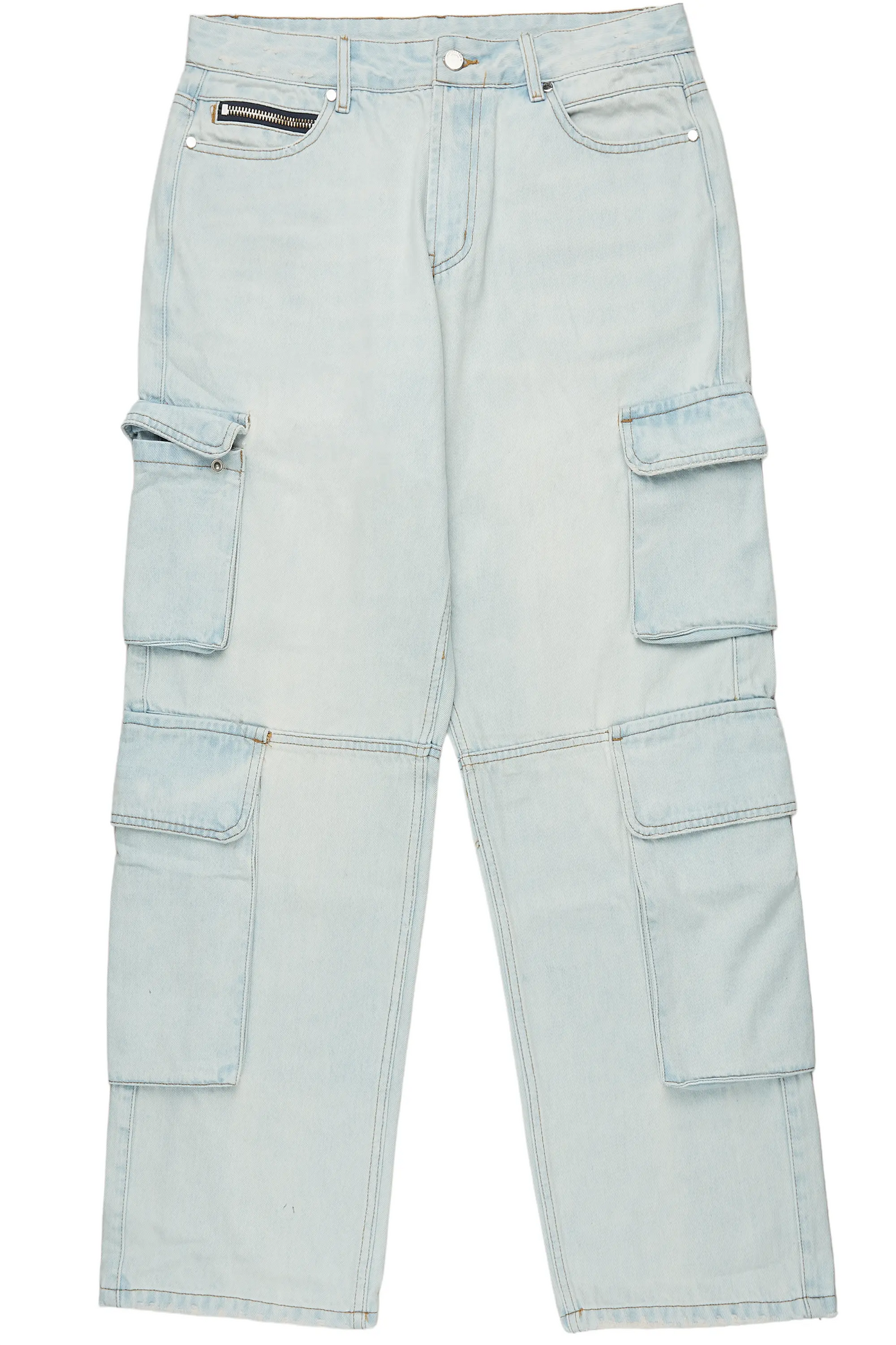 Gregor Blue Baggy Fit Cargo Jean