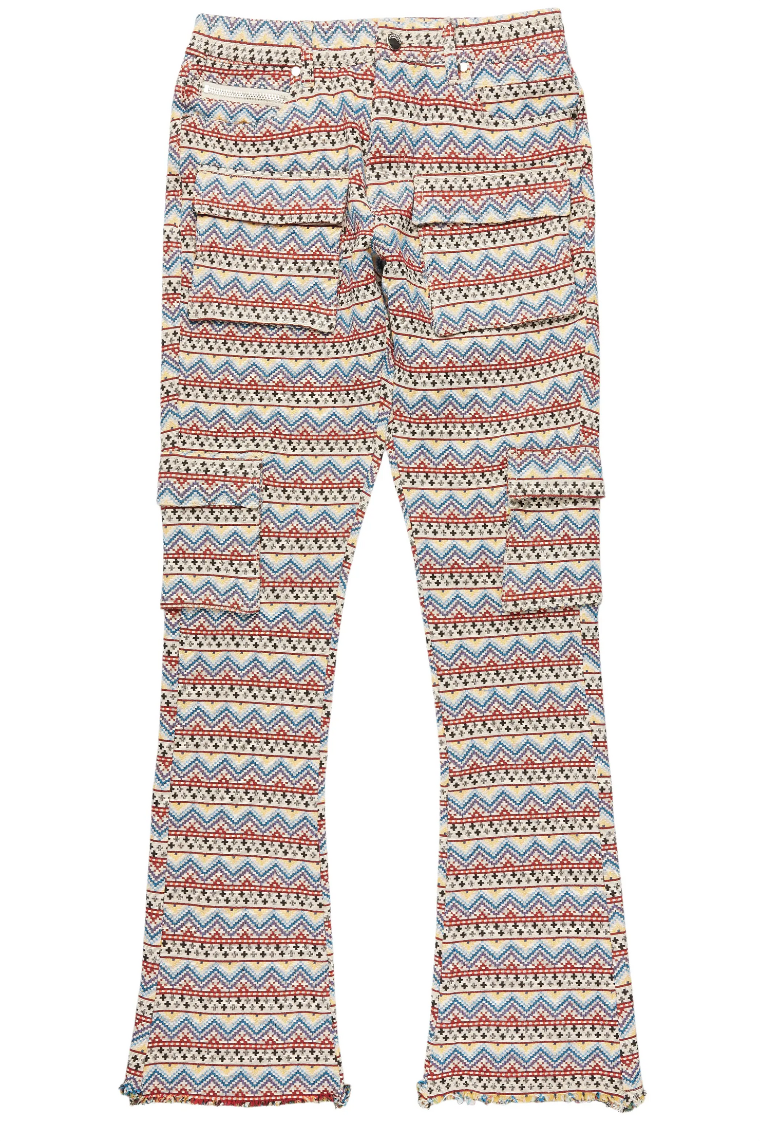 Zierry Tapestry Multi Cargo Stacked Flare Jean