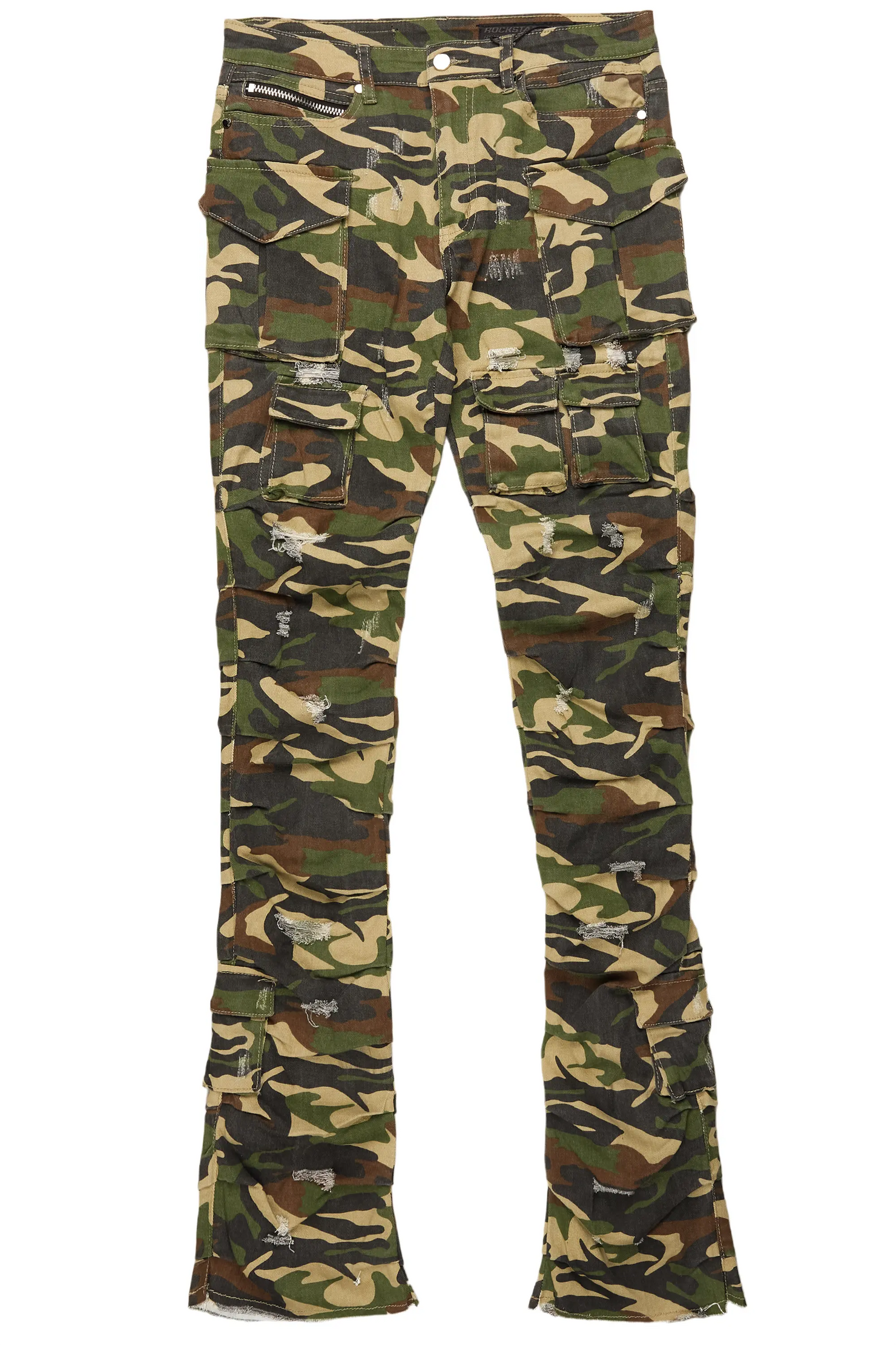 Gentry Camo Stacked Flare Jean