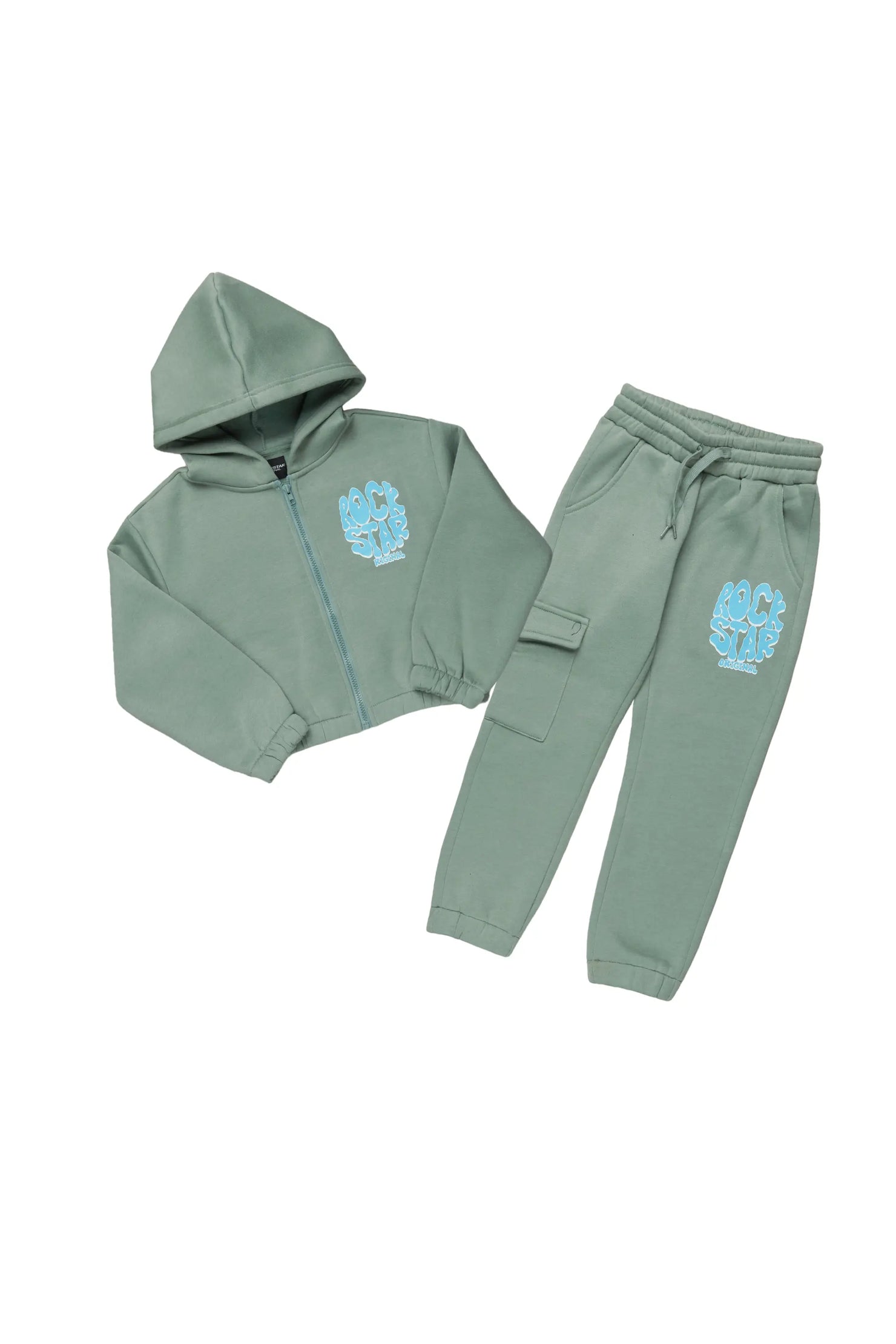 Girls Racha Sage Zip Up Hoodie Pant Set