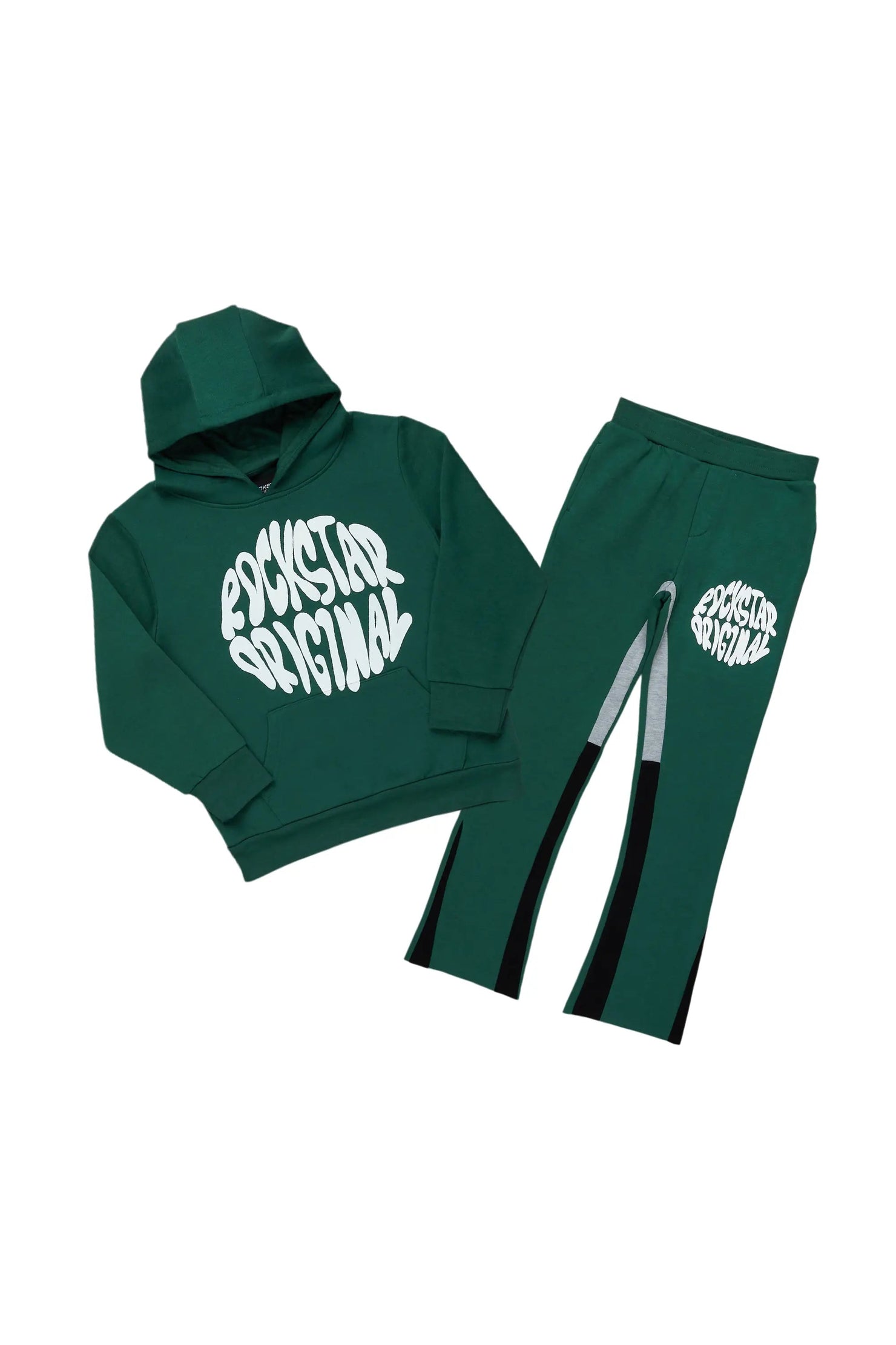 Girls Rayna Green Stacked Pant Set