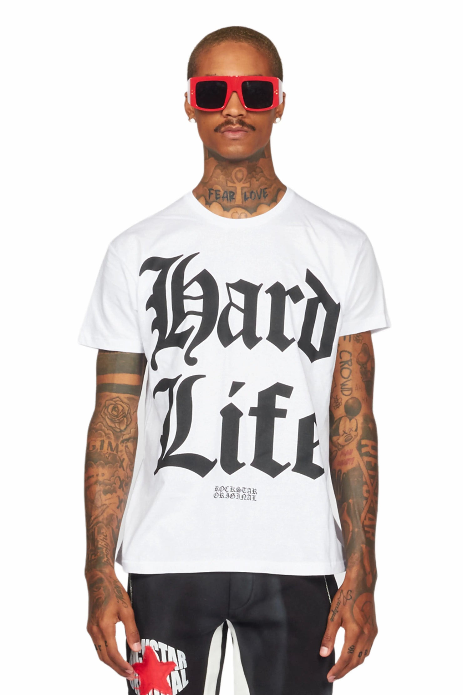 Hard Life White/Black Graphic T-Shirt