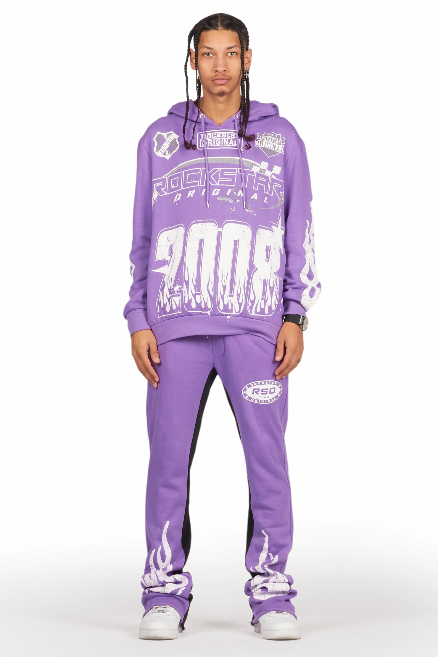 Amos Purple Hoodie/Baggy Track Pant Set