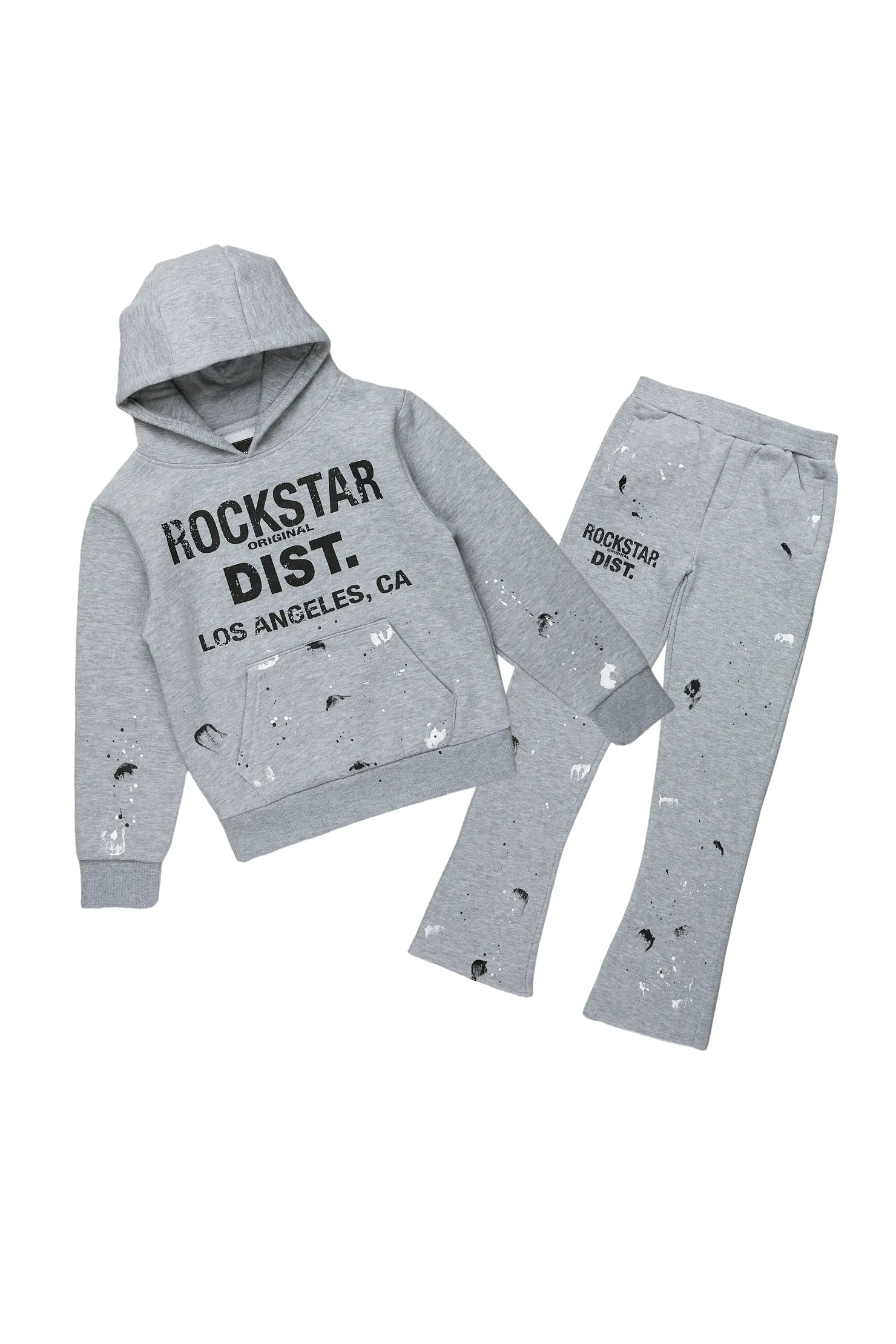 Boys Scottie Grey/Black Stacked Flare Track Set