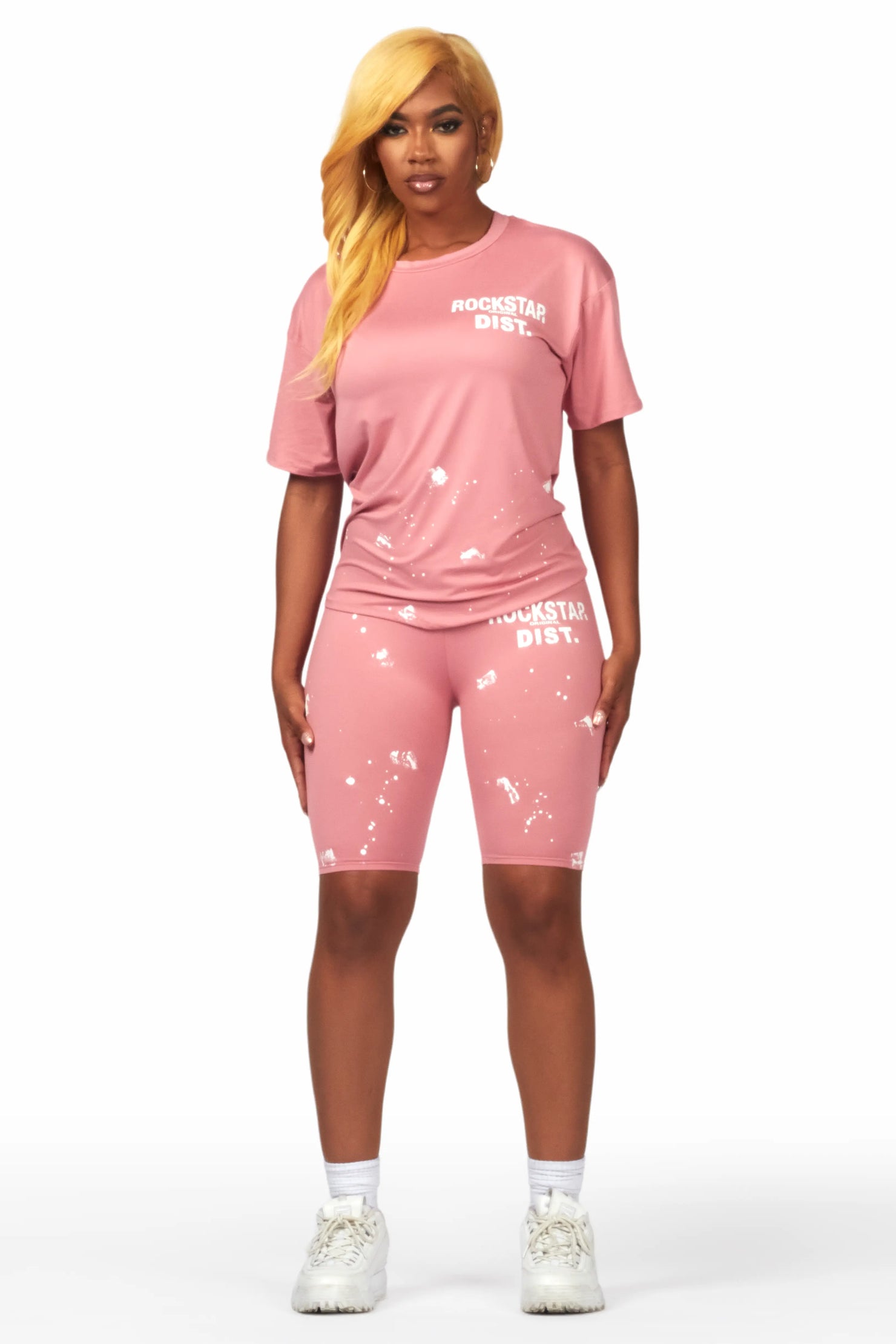 Living For It Light Pink Bike Short Set