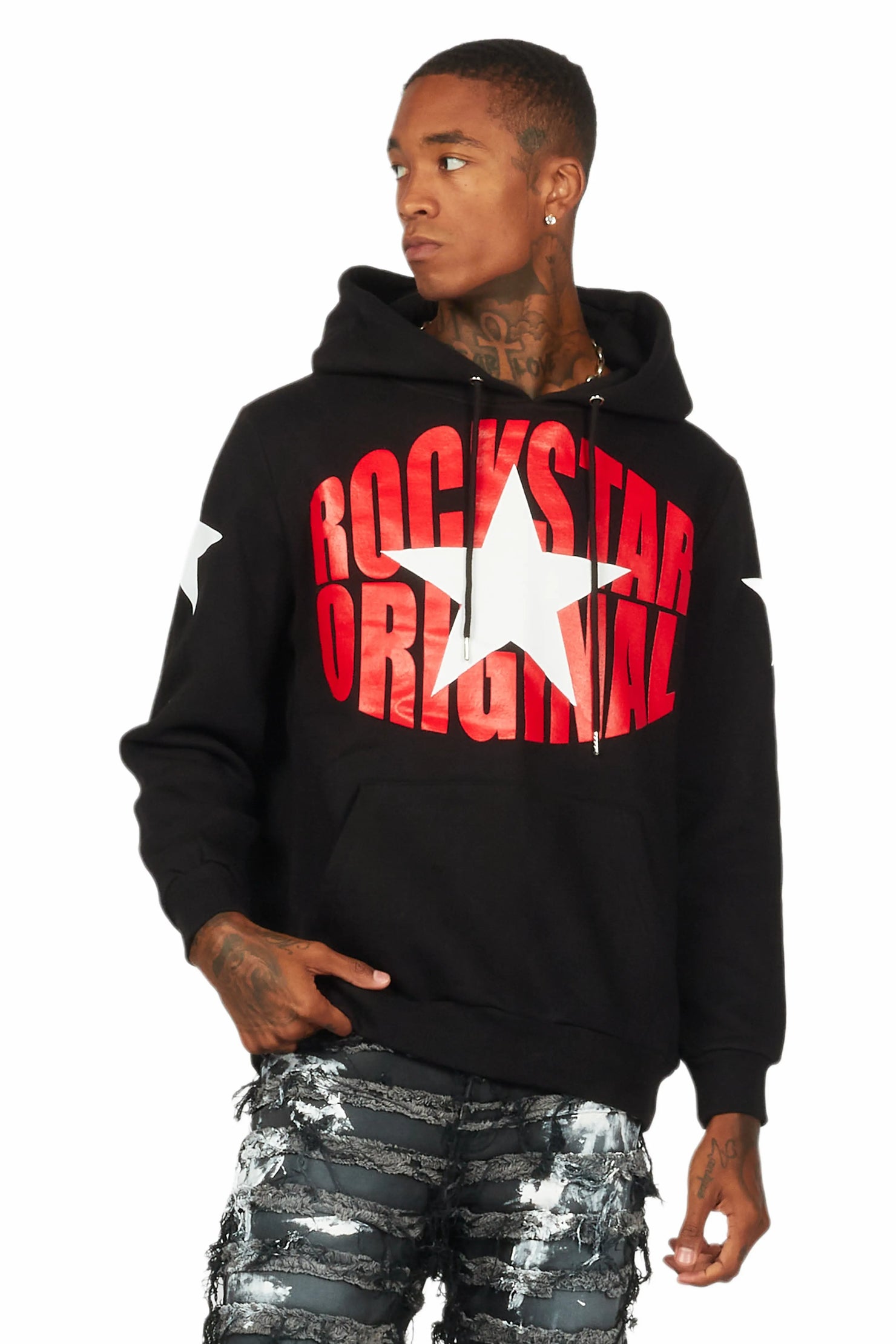 Hachi Black/Red Graphic Hoodie