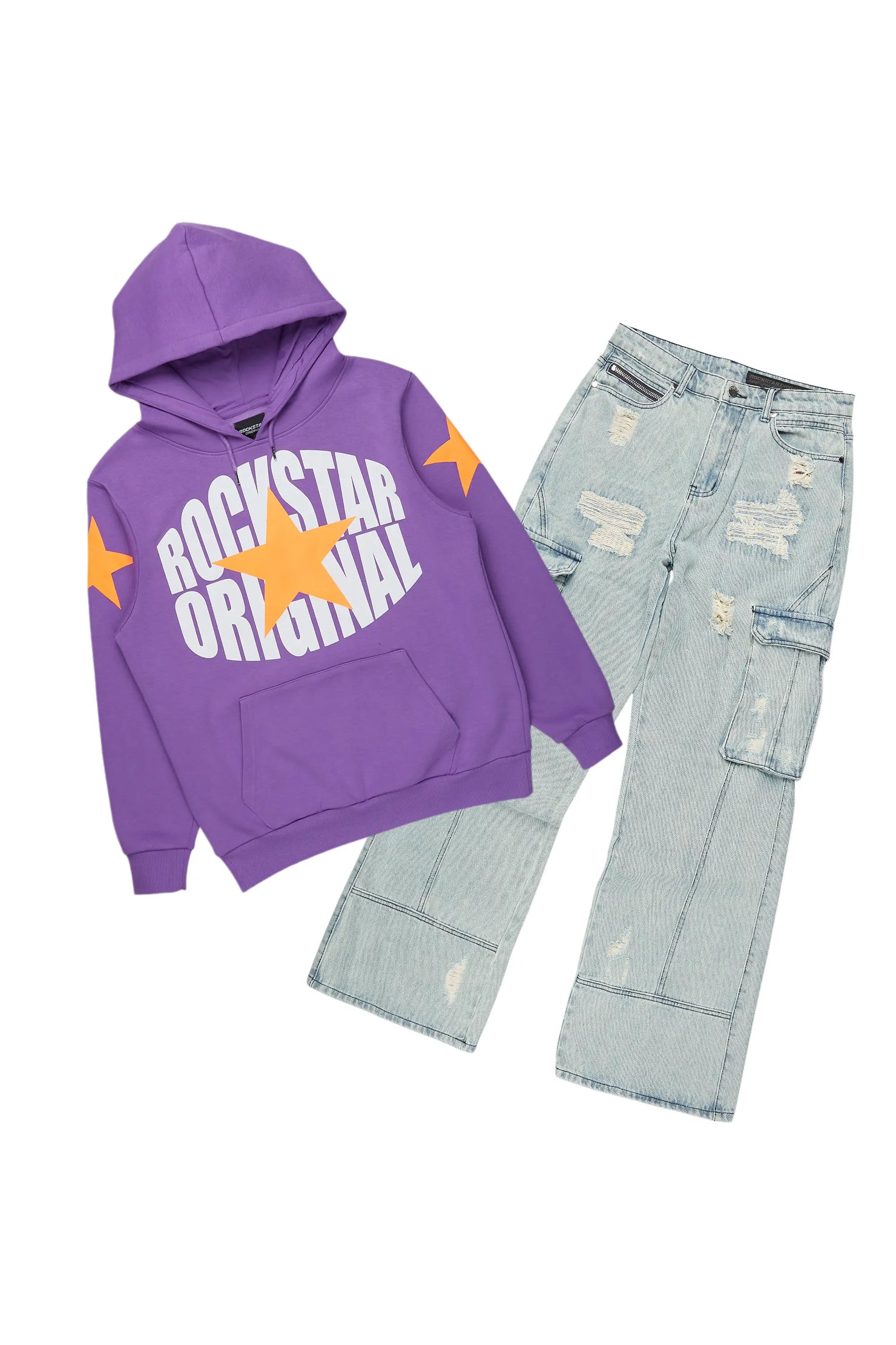 Hachi Purple Hoodie & Nand Baggy Jean Bundle