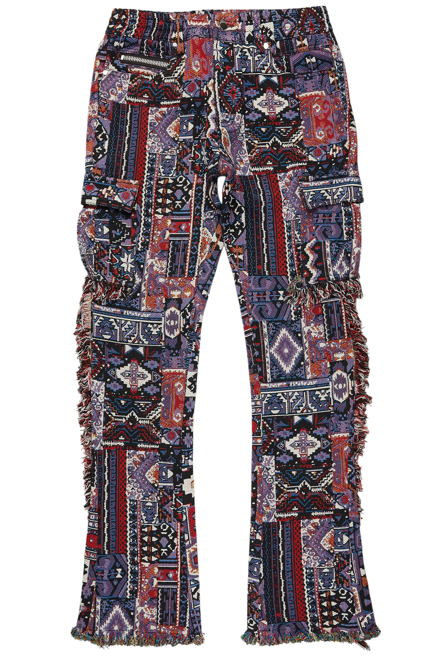 Ayami Purple Slim Tapestry Flare Pants