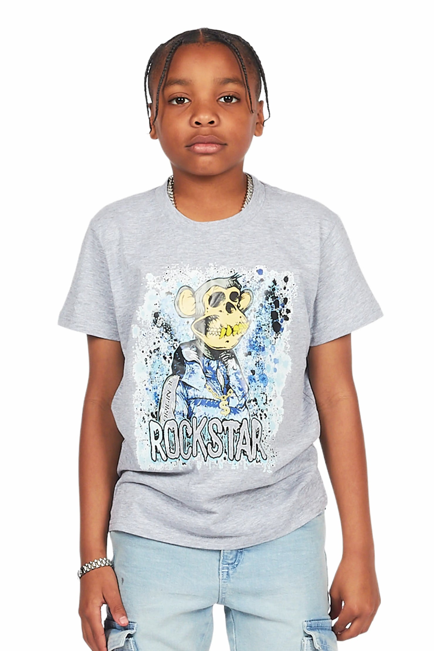 Boys Atlas Heather Grey Graphic T-Shirt