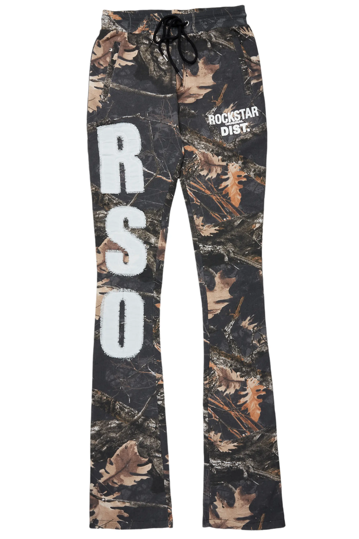 Bansi Black Tree Camo Super Stacked Trackpant