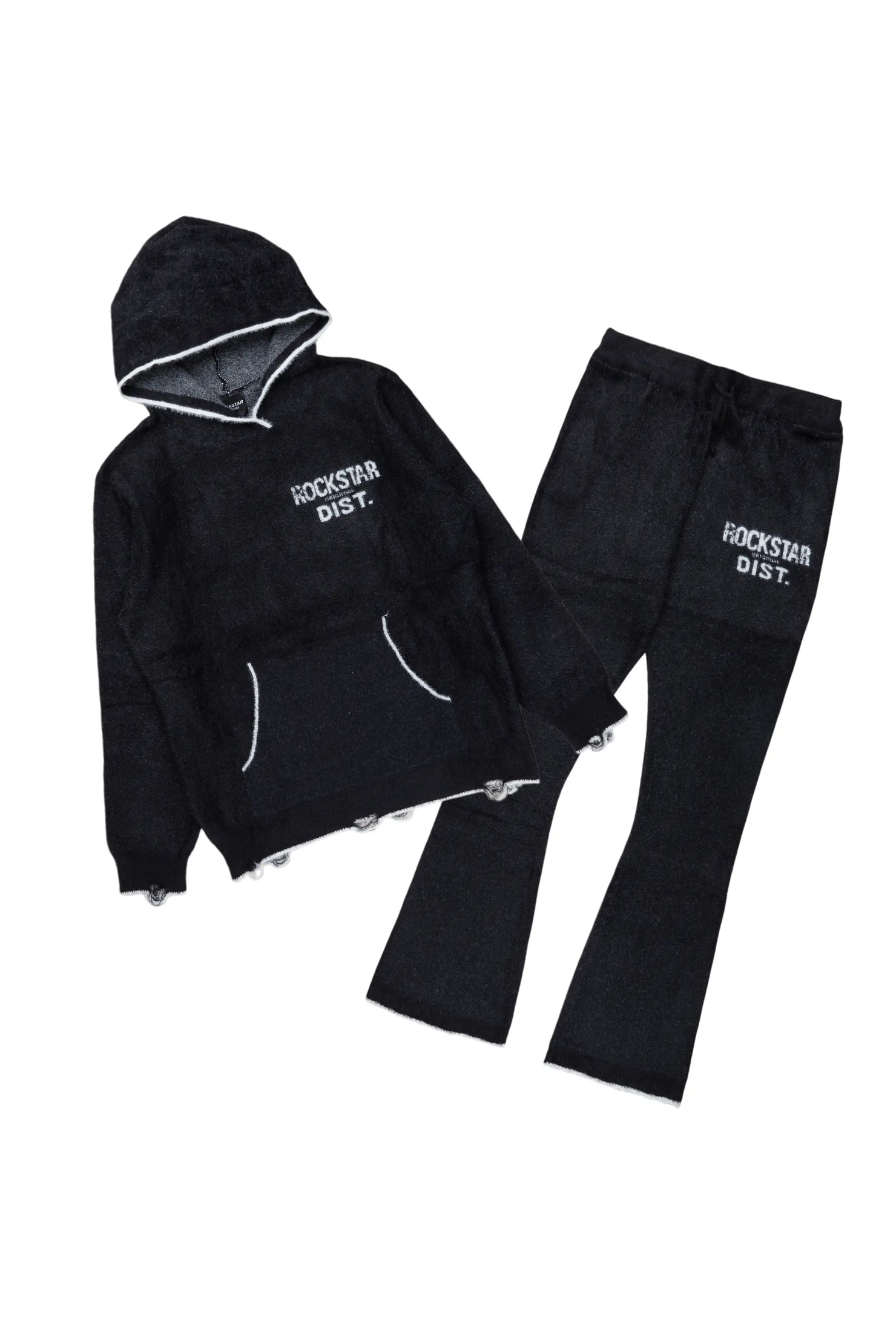 Boys Lake Mohair Black Knit Track set