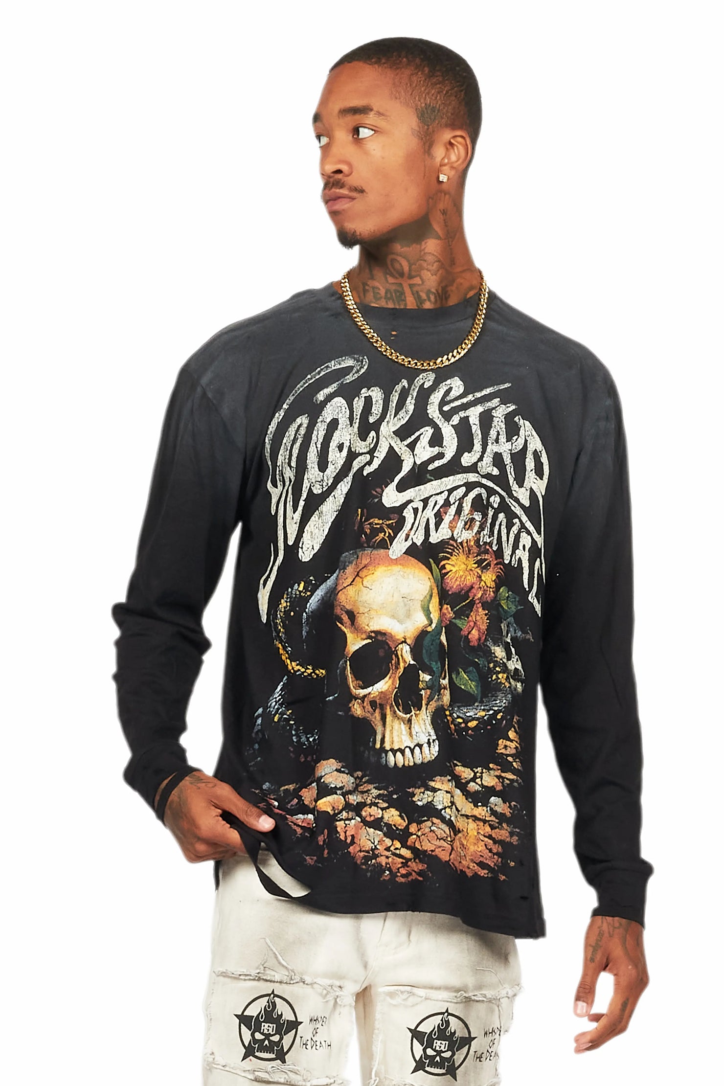 Anby Black Long Sleeve Graphic T-Shirt