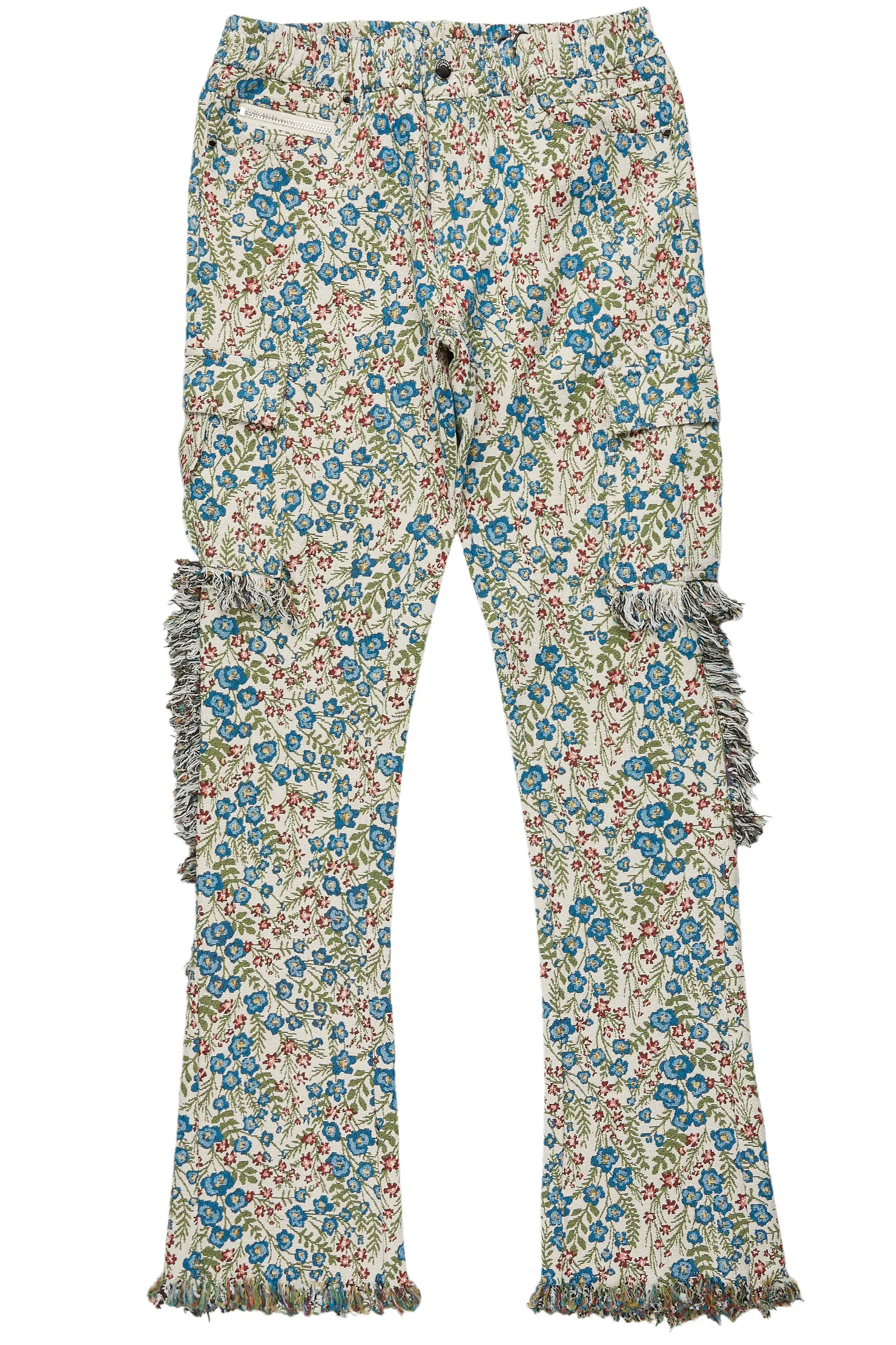 Ayara Beige/Multi Slim Tapestry Flare Pants