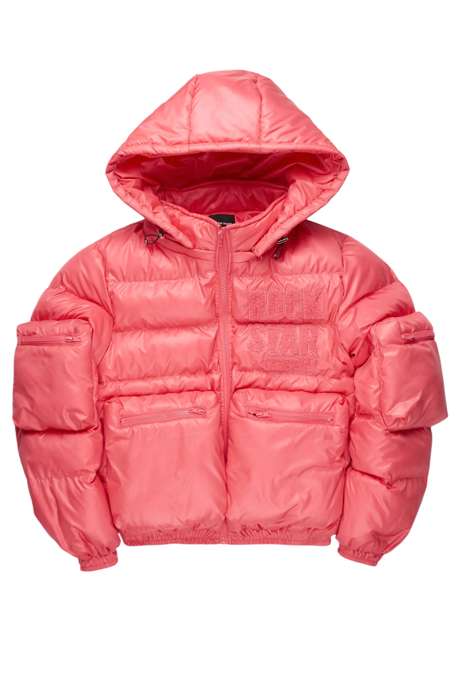 Keisha Pink Cargo Puffer Jacket