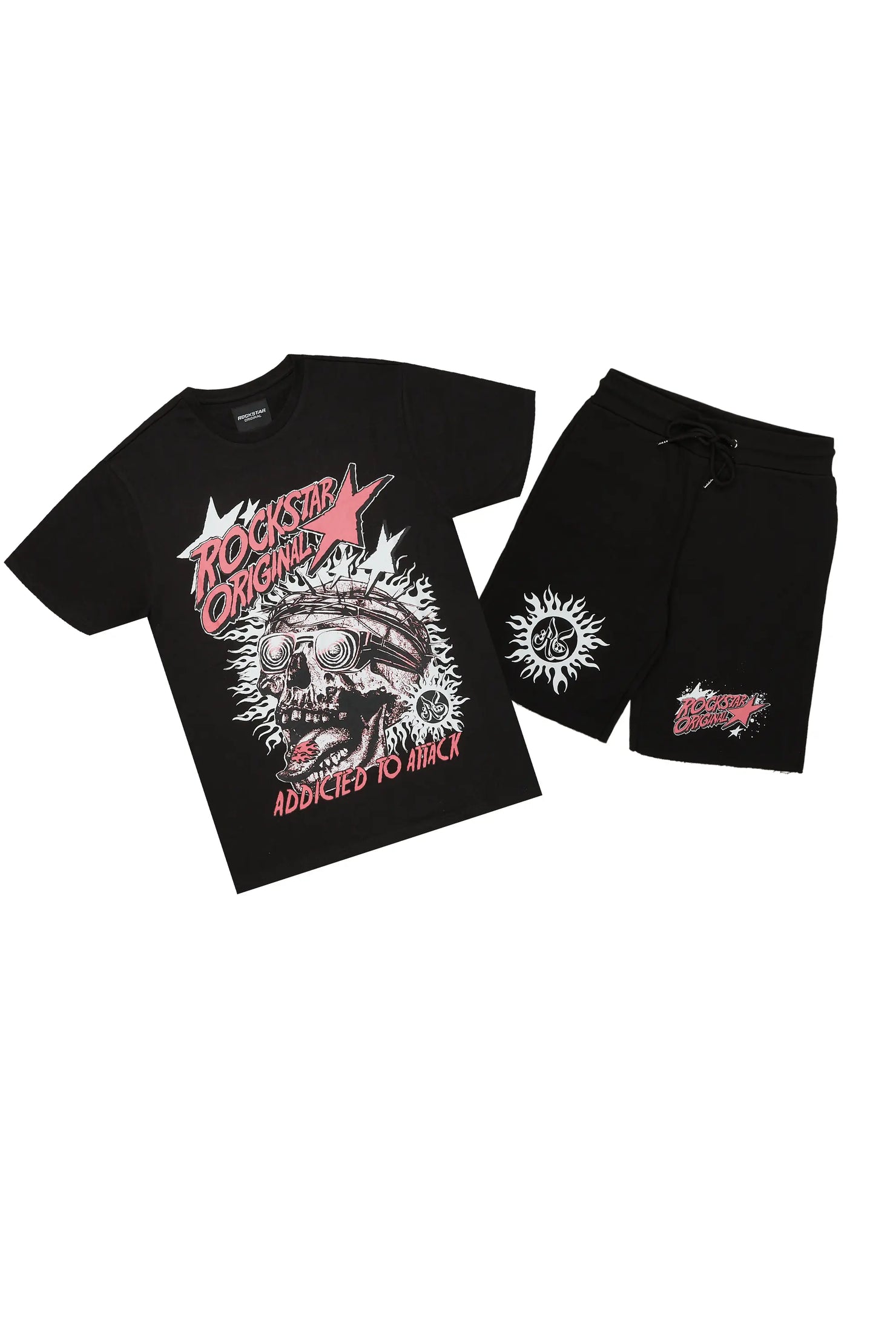 Austell Black T-Shirt/Short Set