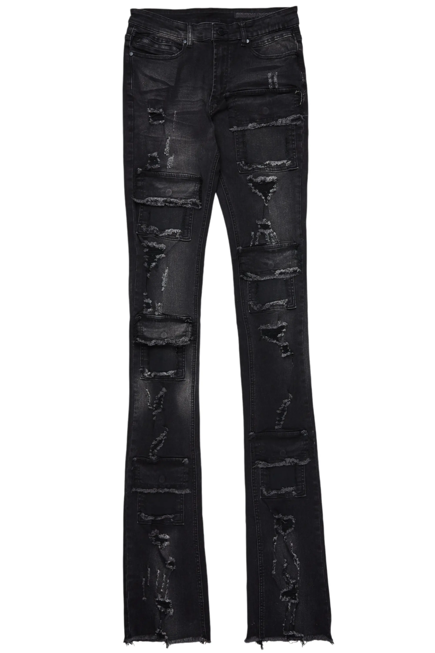 Pooja Jet Black Super Stacked Flare Jean