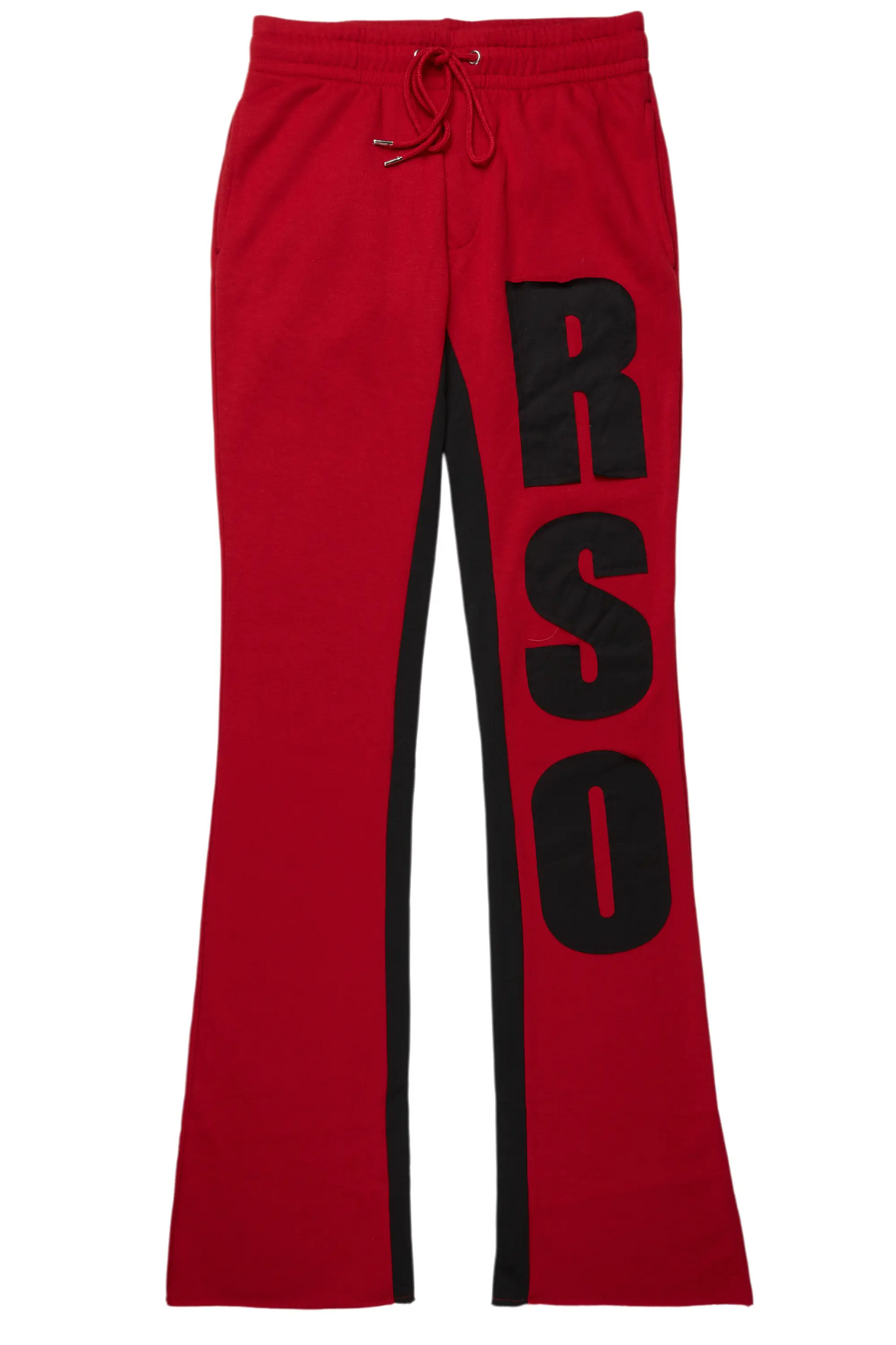 Uko Burgundy Stacked Baggy Track Pant