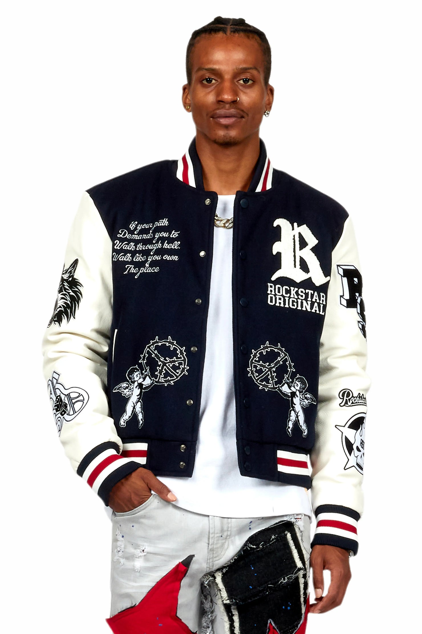 Afonso Navy Varsity Jacket