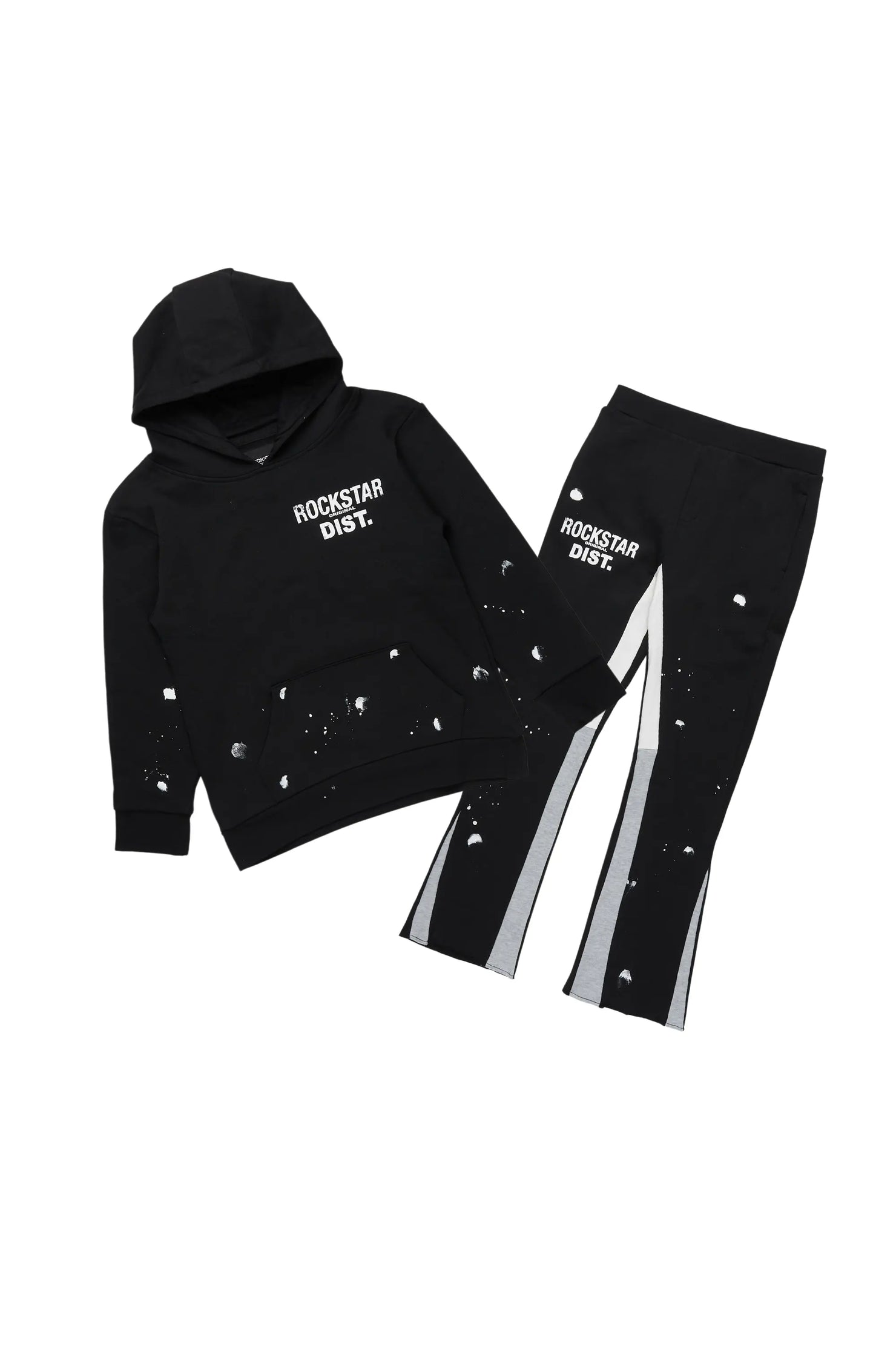 Boys Raffer Black/White Stacked Pant Set