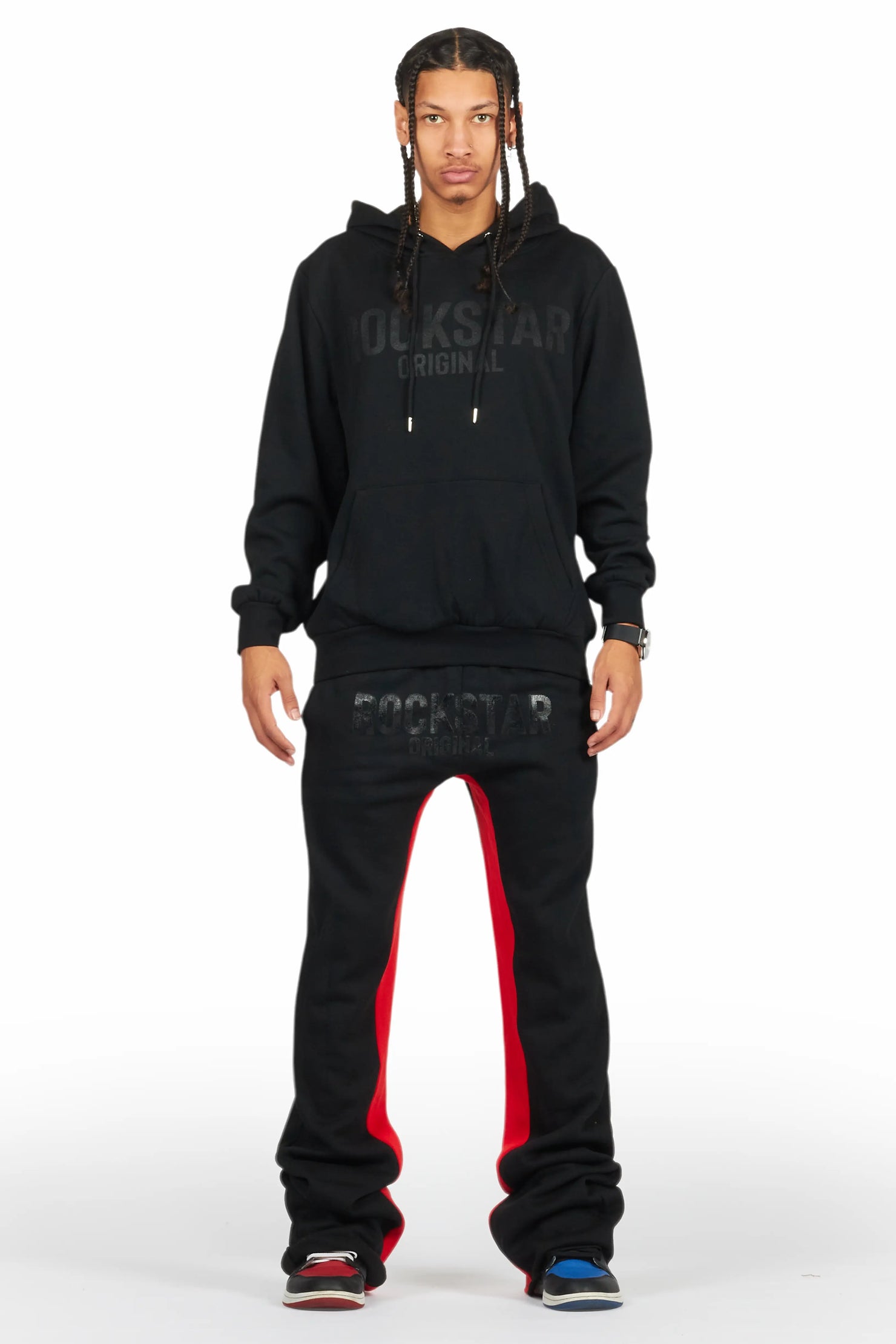 Sana Black Hoodie/Baggy Track Pant Set