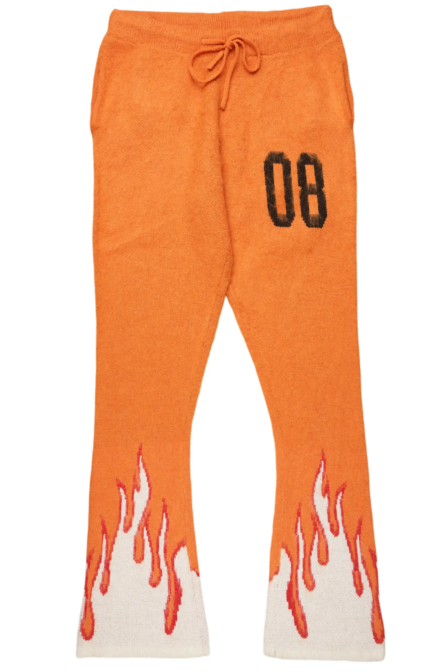 Holger Orange/Cream Graphic Stacked Flare Mohair Track Pant