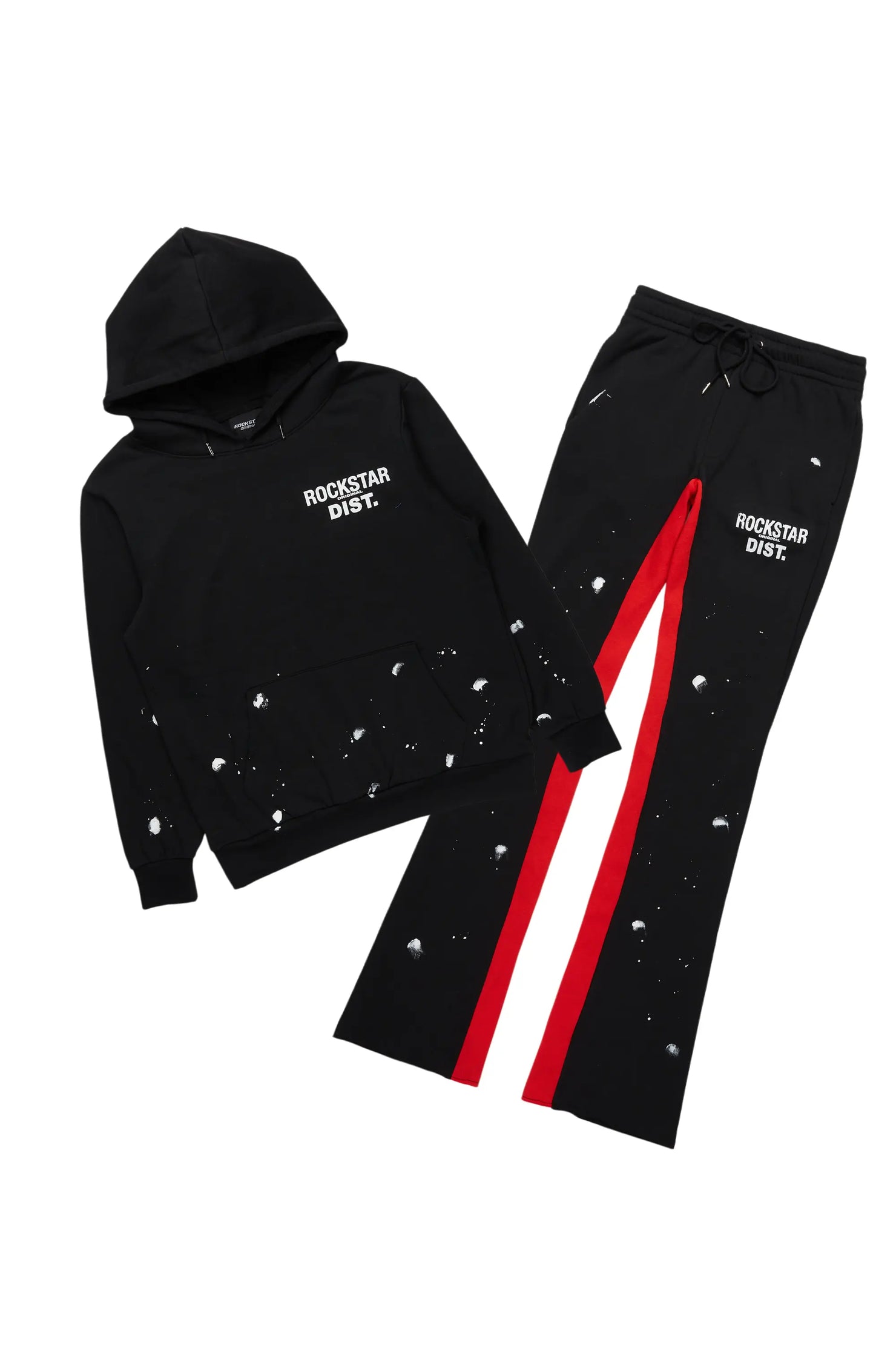 Raffer Black/Red Hoodie Baggy Fit Pant Track Set