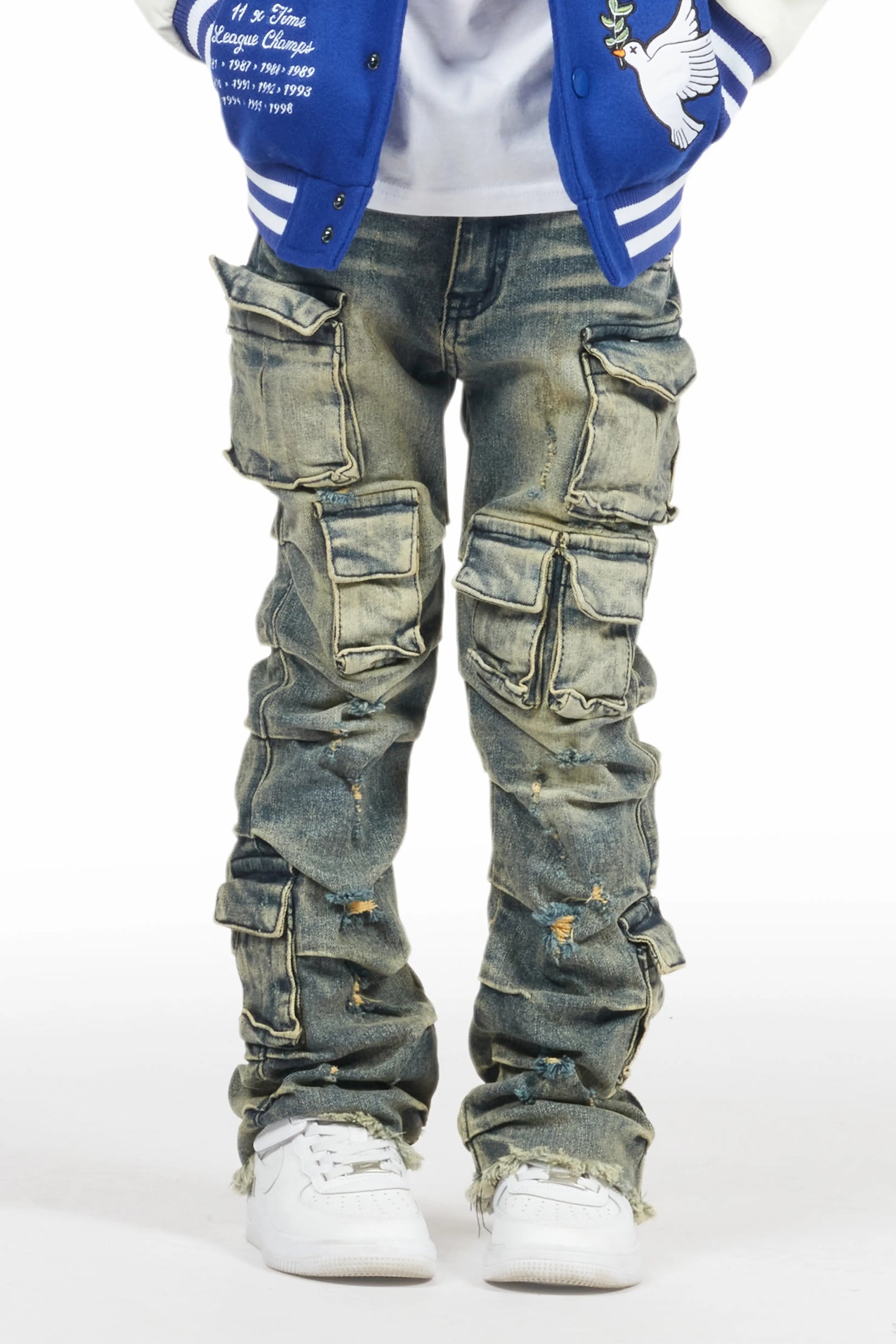 Boys Gentry Tint Blue Stacked Flare Jean