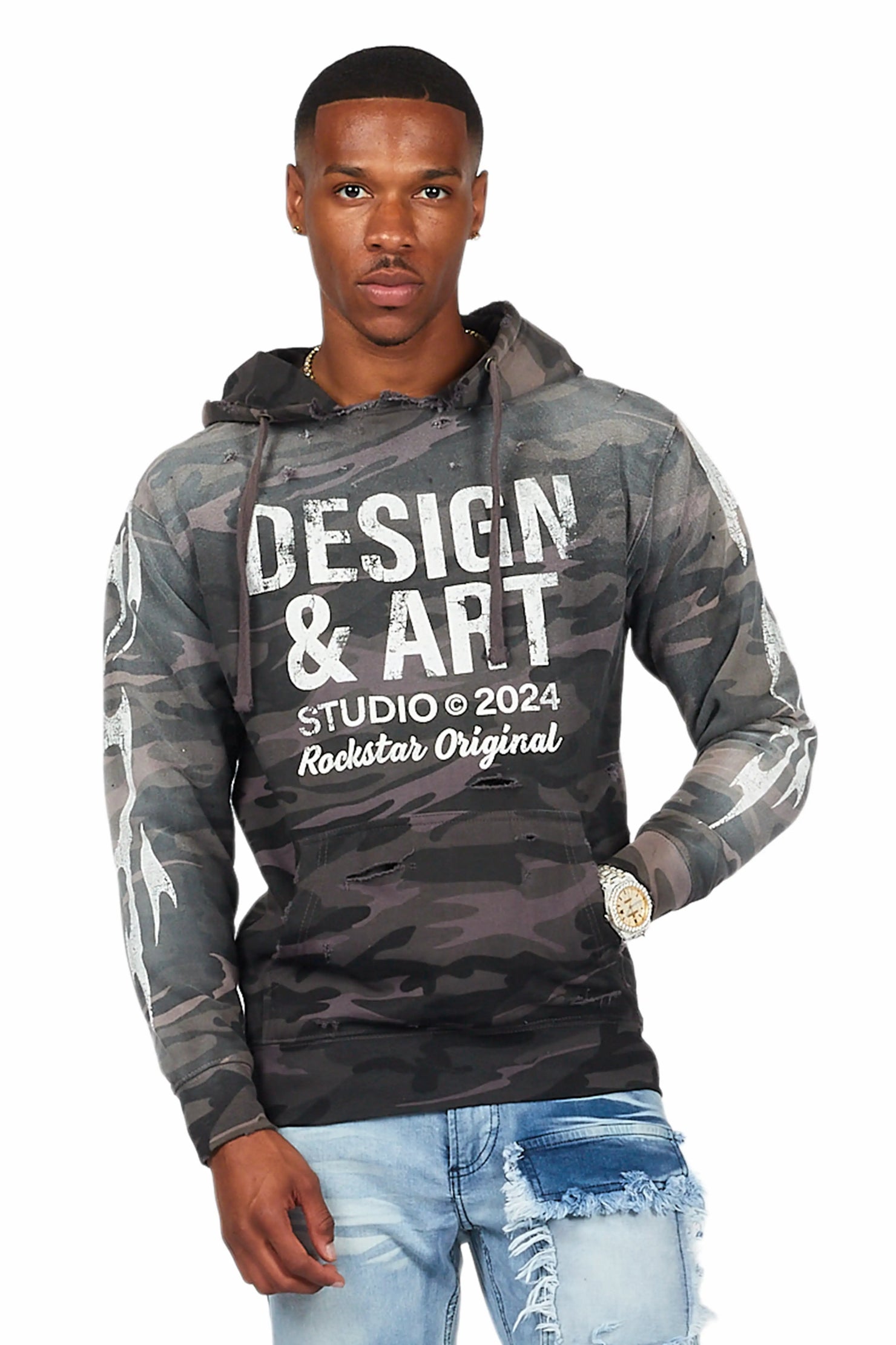 Vachel Black Graphic Hoodie