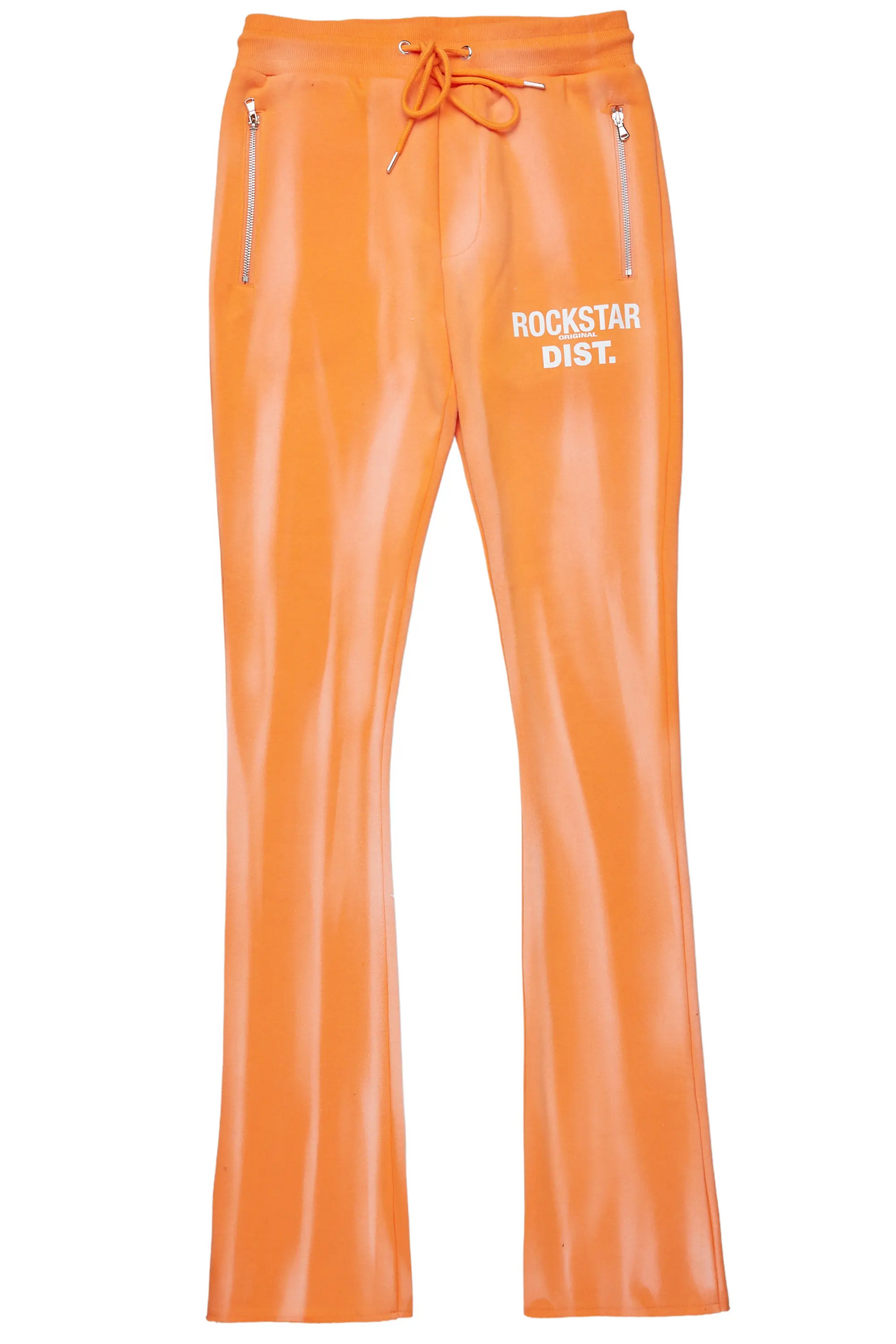 Firoz Orange Graphic Stacked Flare Pant