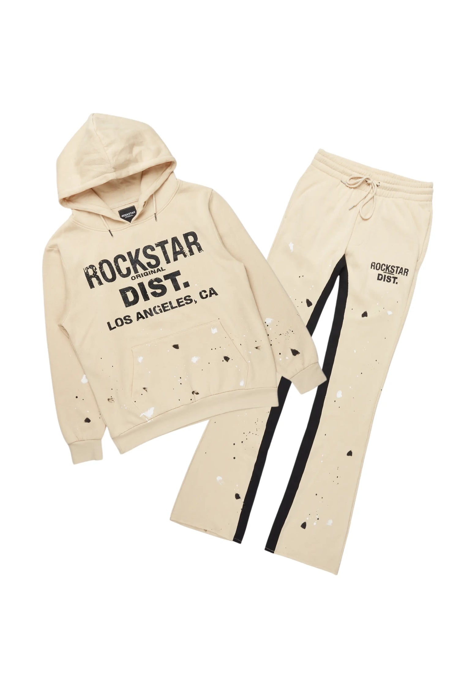 Scottie Beige Hoodie Relaxed Stacked Track Set