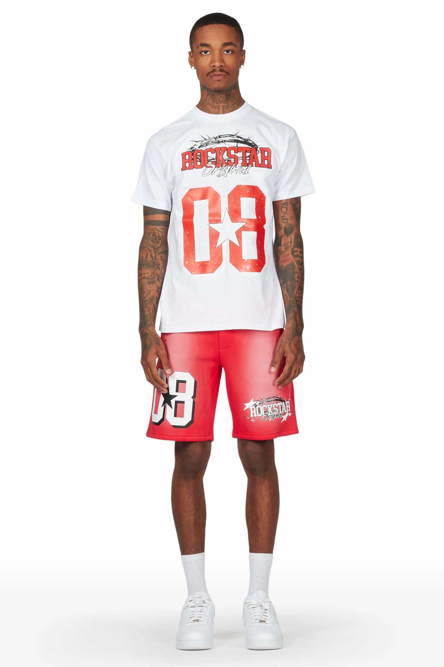 Allstar White/Red T-Shirt Short Set