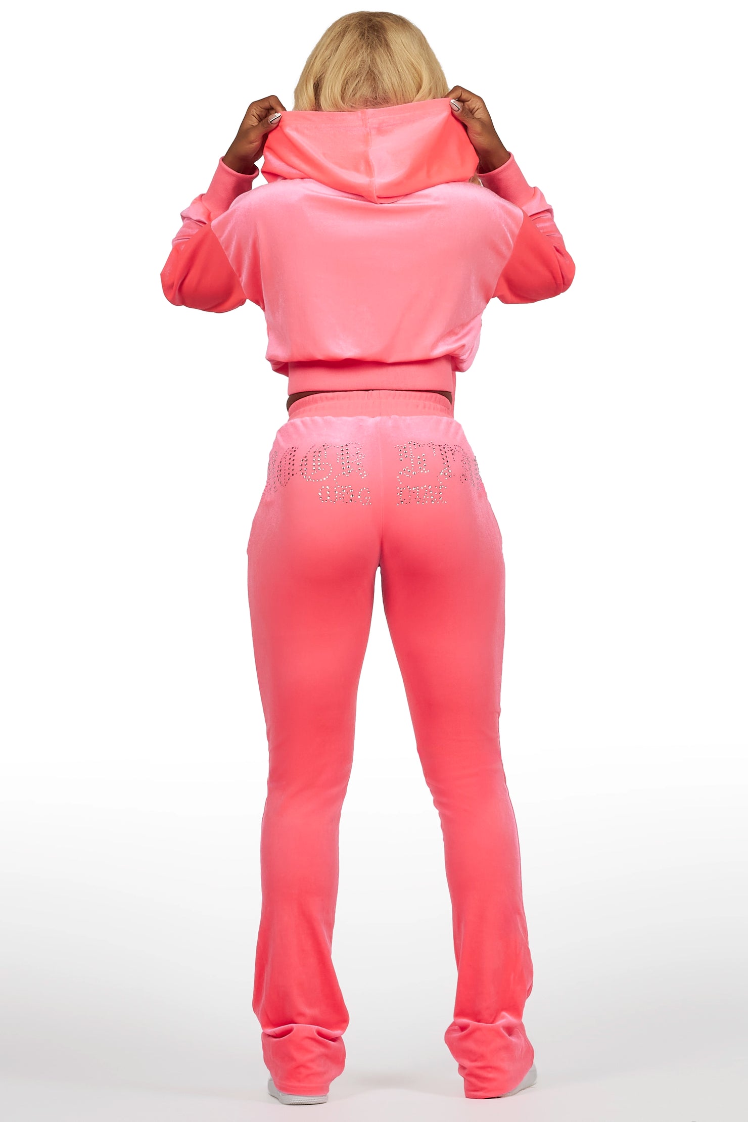 Atalaya Neon Pink Stacked Velour Trackset