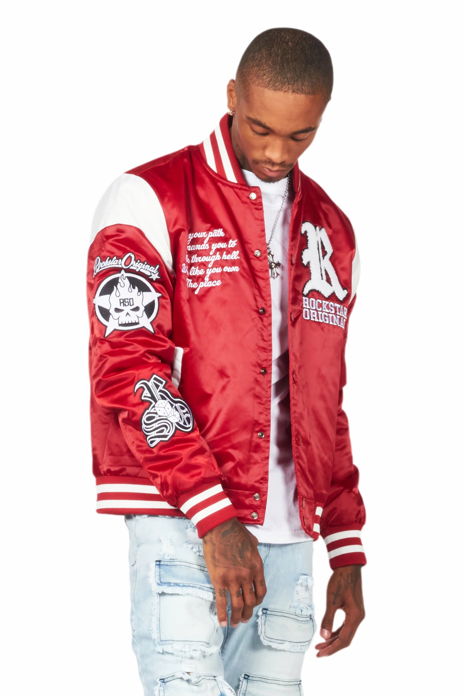 Geir Red Varsity Jacket