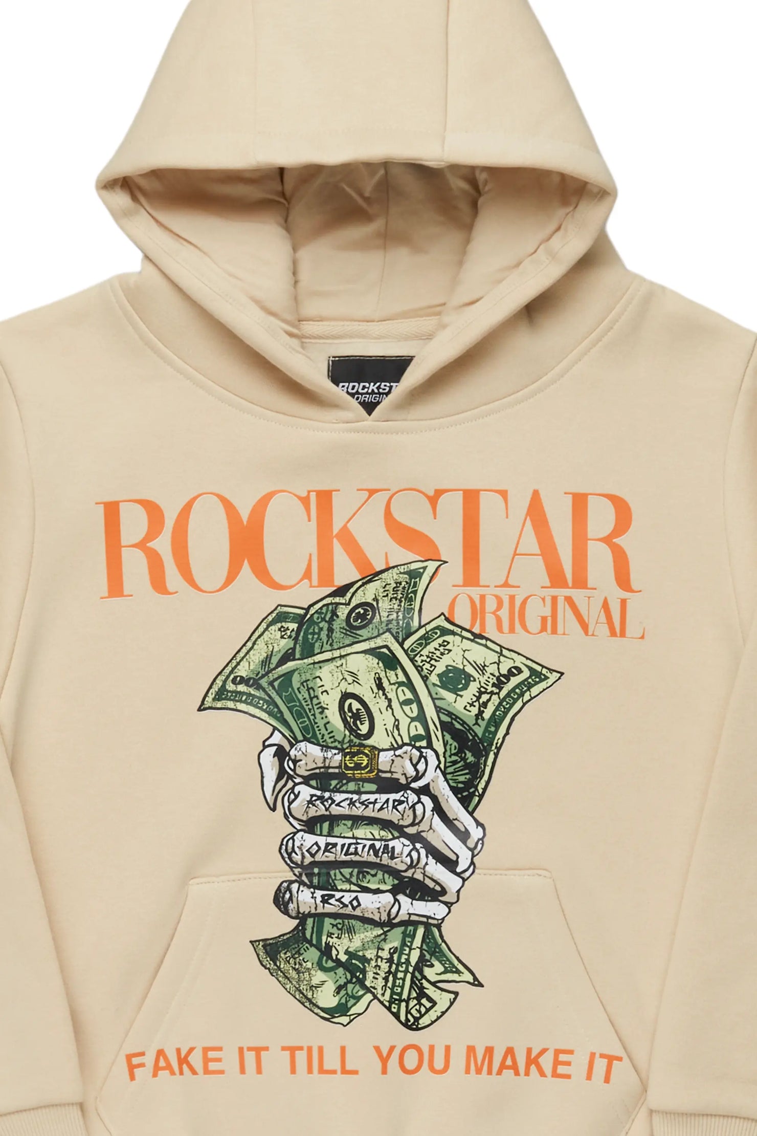 Boys Kayson Beige Graphic Hoodie