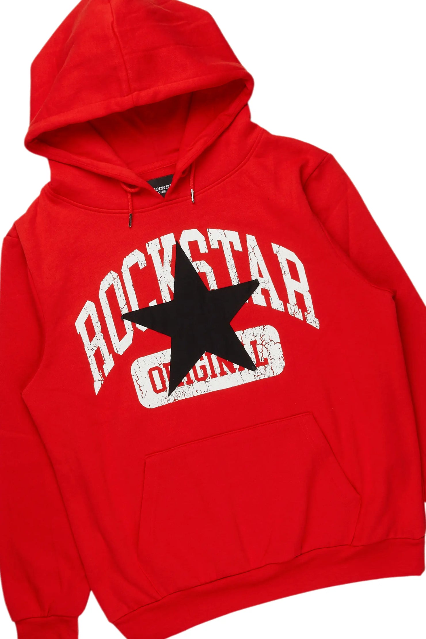 Mallor Red Baggy Stacked Hoodie Track Set