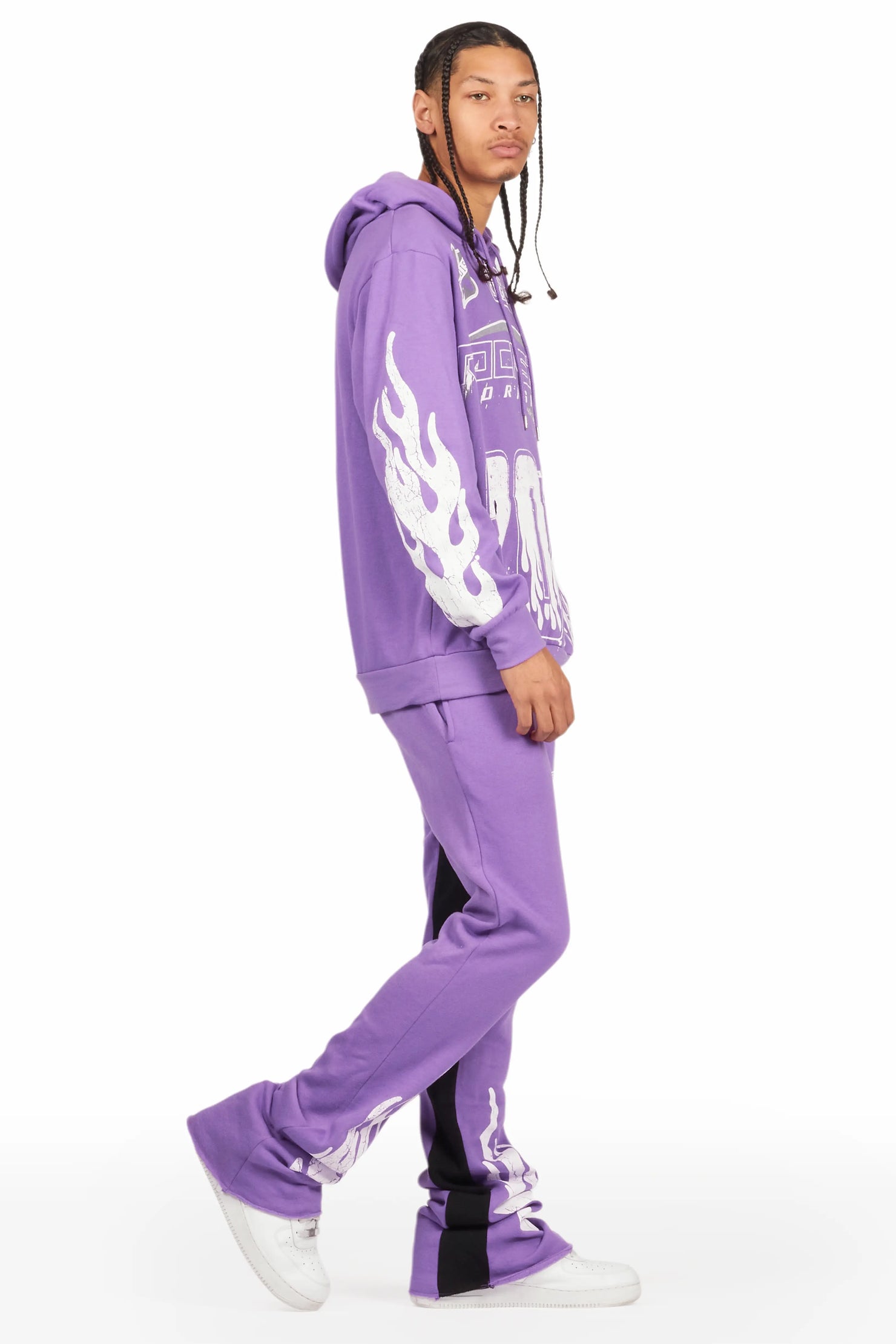 Amos Purple Hoodie/Baggy Track Pant Set