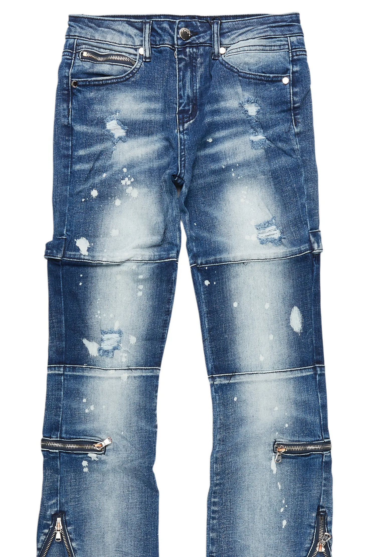 Boys Grib Blue Bleach Baggy Jean