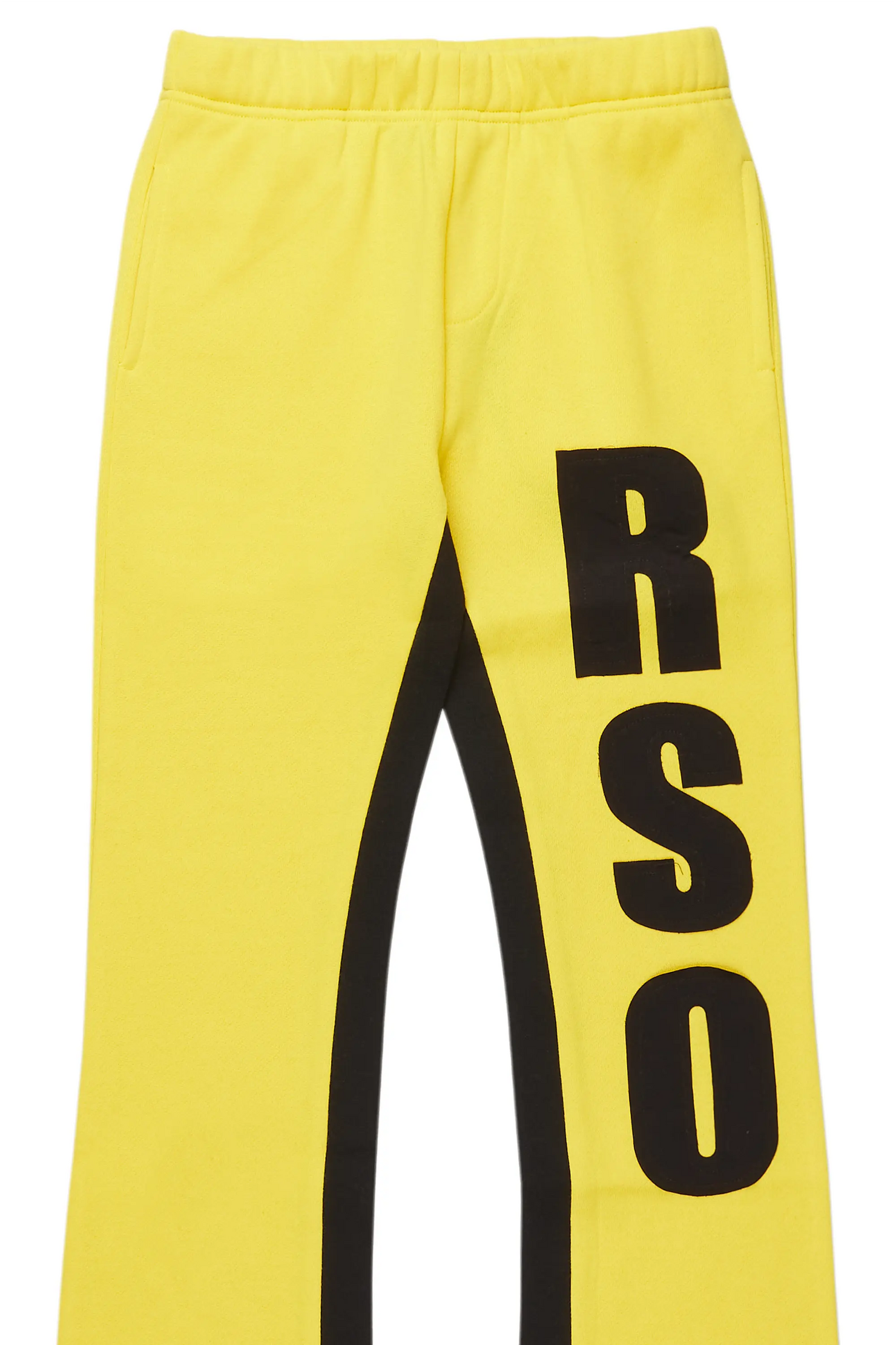 Boys Uko Yellow Stacked Baggy Flare Pant