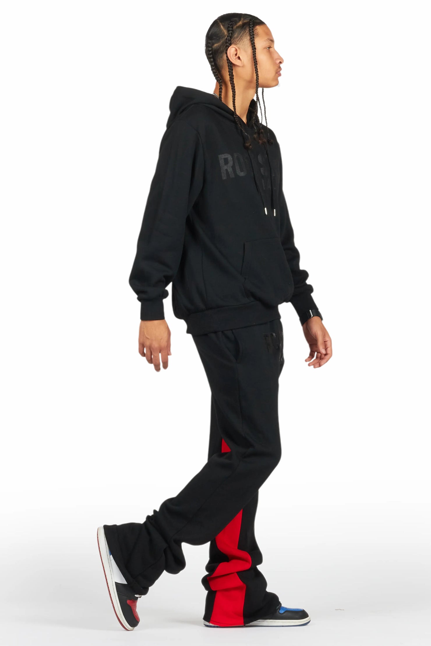 Sana Black Hoodie/Baggy Track Pant Set